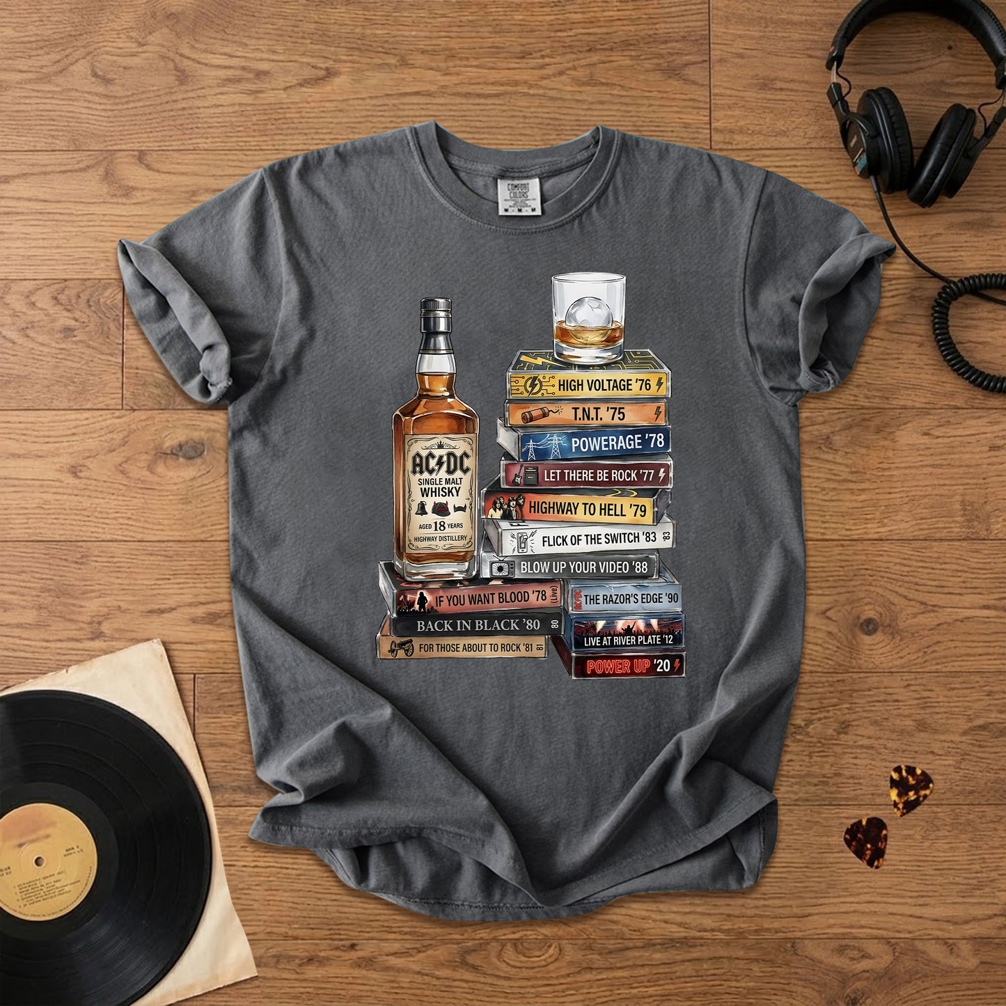 ACDC Cassette Album Collection T-Shirt – Retro Rock Music ACDC Merch Tee