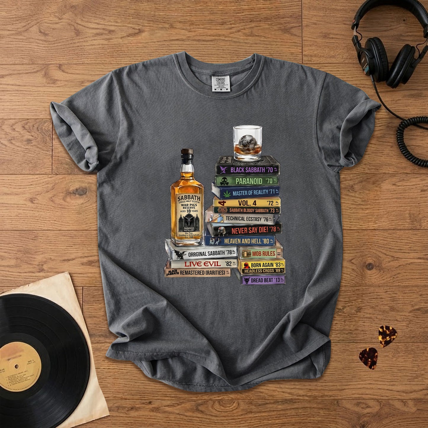 Black Sabbath Cassette Album Collection T-Shirt – Retro Rock Music Black Sabbath Merch Tee