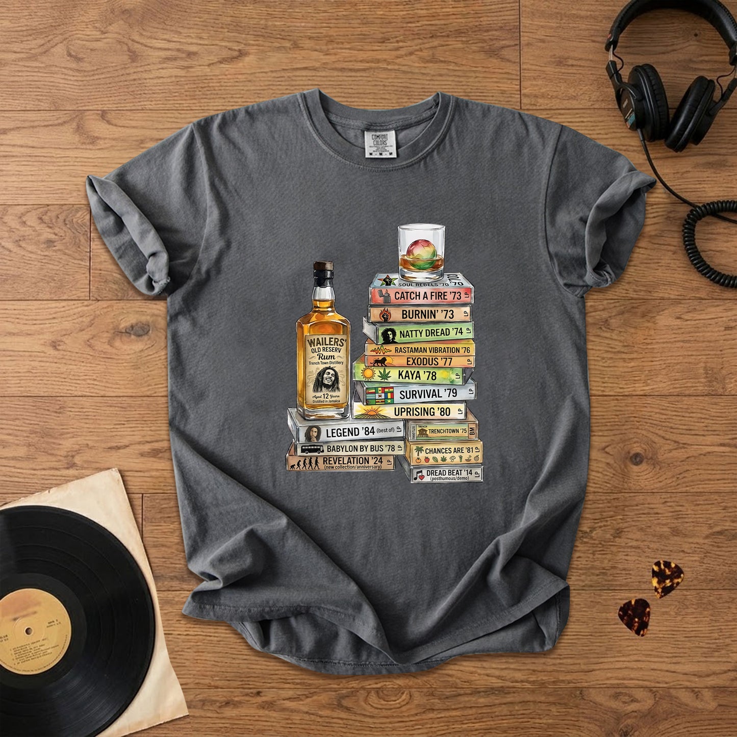 Bob Marley Cassette Album Collection T-Shirt – Retro Rock Music Bob Marley Merch Tee