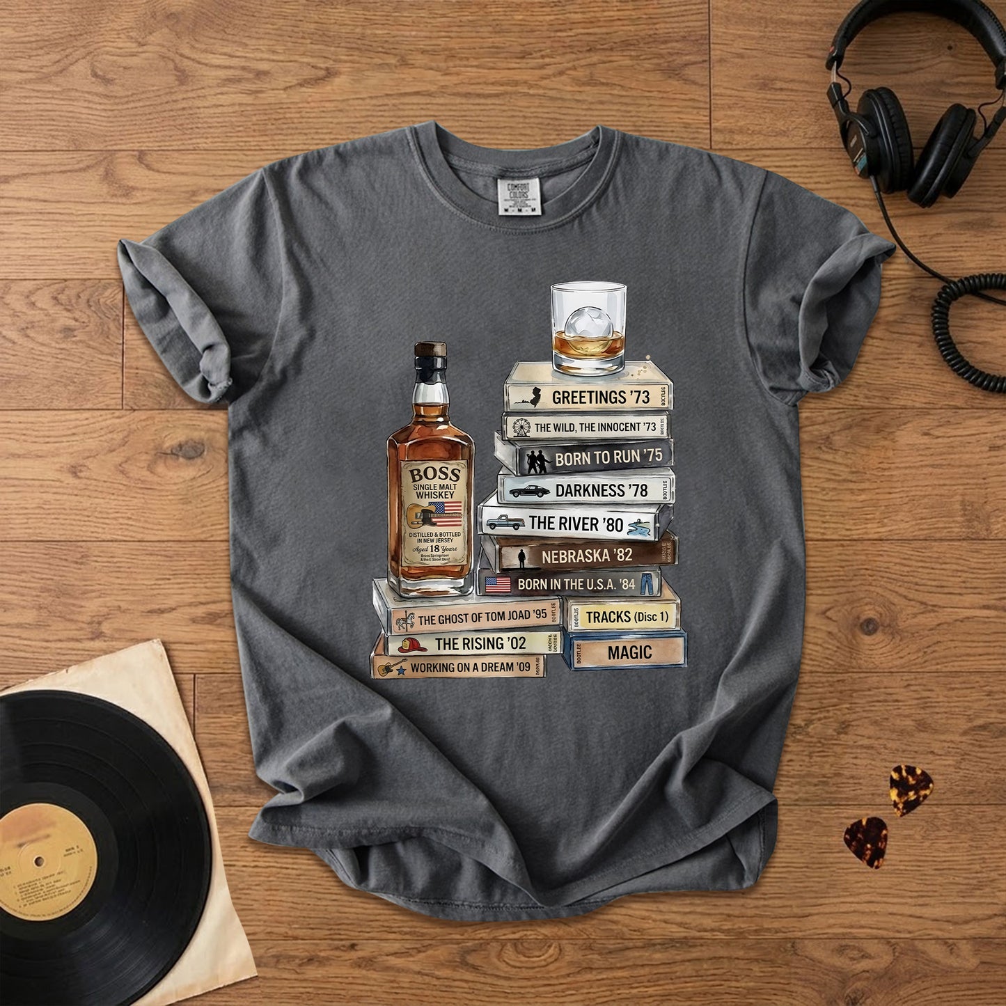 Bruce Springsteen Cassette Album Collection T-Shirt – Vinatge Rock Music Bruce Springsteen Merch Tee