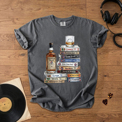 Deadhead Whisky Comfort Tee – Retro Grateful Dead Music Graphic Shirt