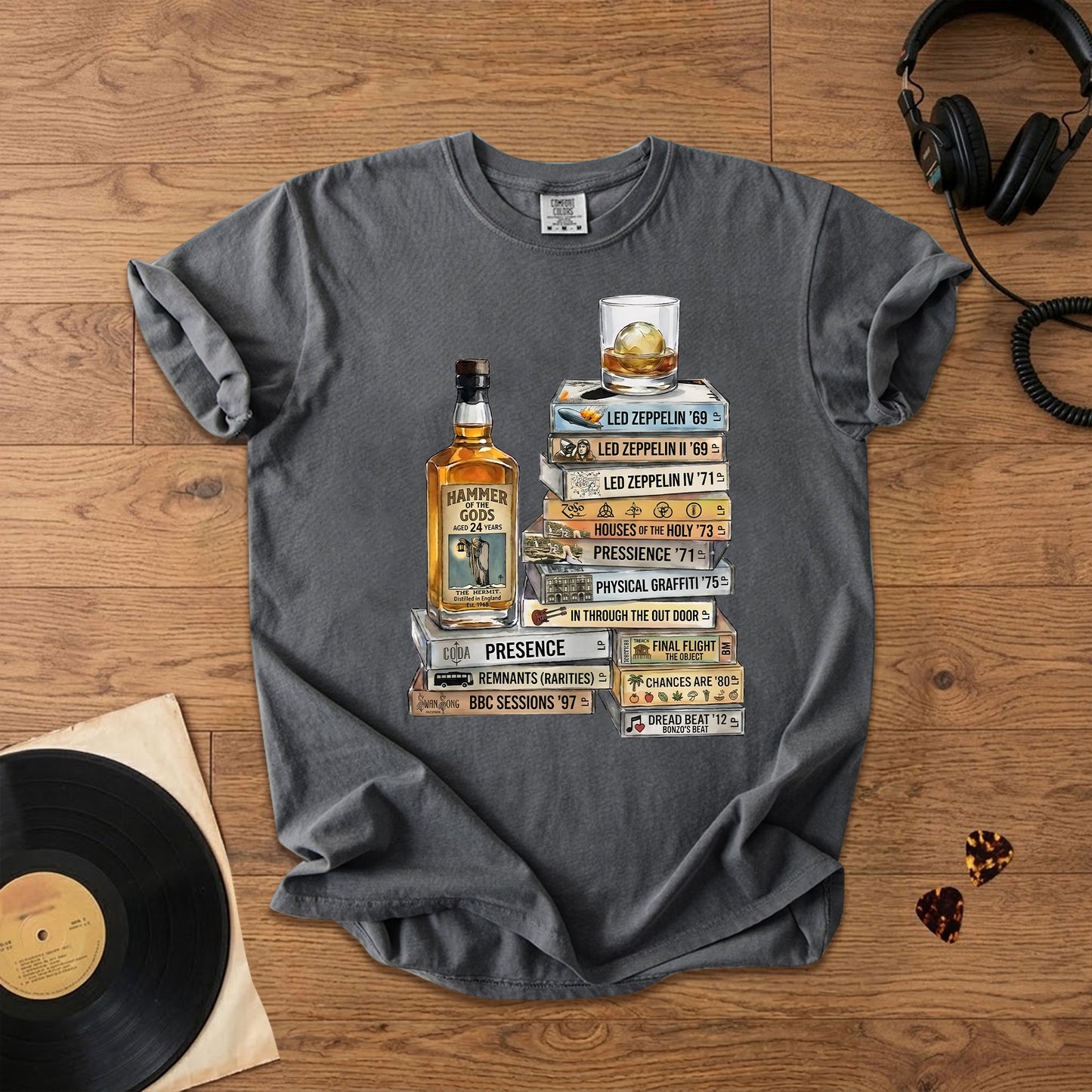 Led Zeppelin Cassette Album Collection T-Shirt – Retro Rock Music Led Zeppelin Merch Tee