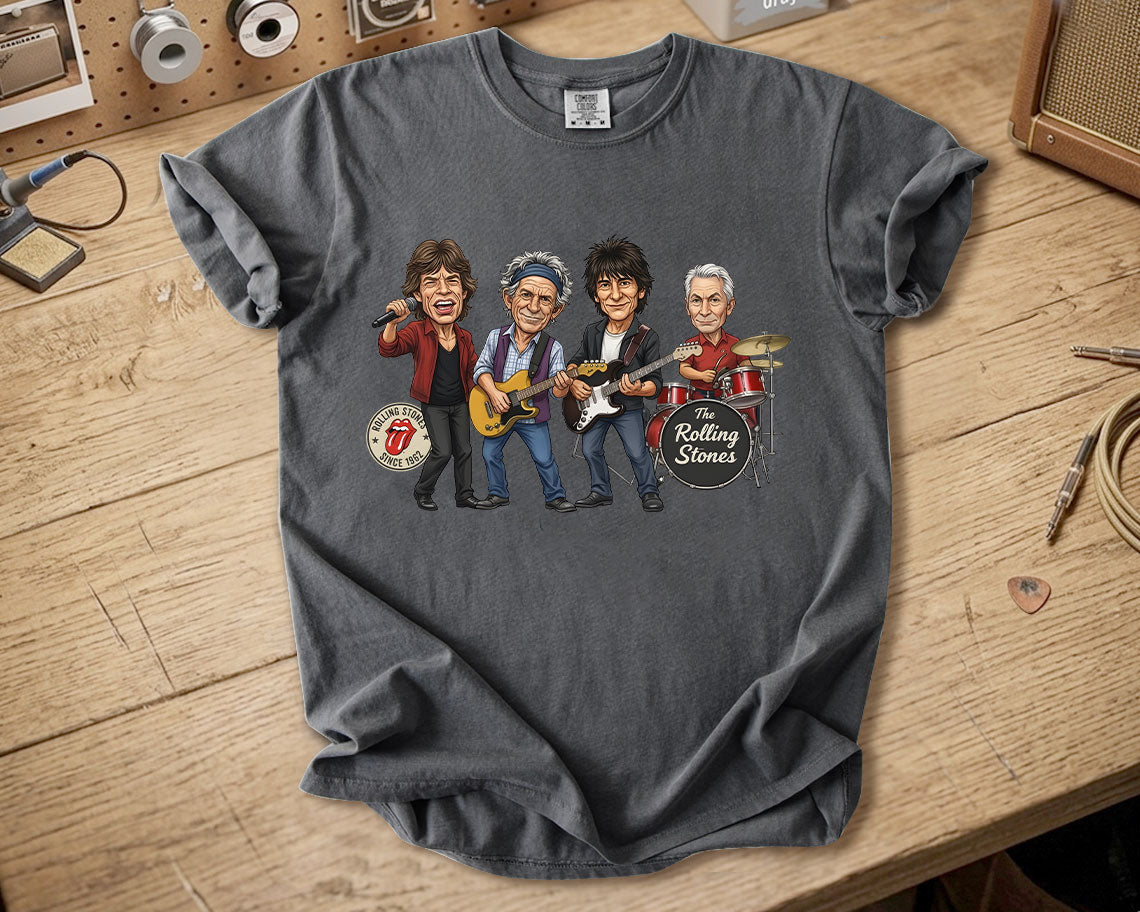 The Rolling Stones Comfort Colors Tee – Mick Jagger Keith Richards Band Members Tribute Classic Rock Shirt