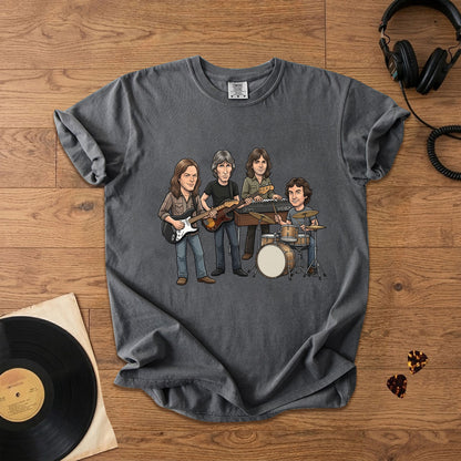 Pink Floyd Inspired Cartoon Band Comfort Tee – Classic Rock Graphic T-Shirt