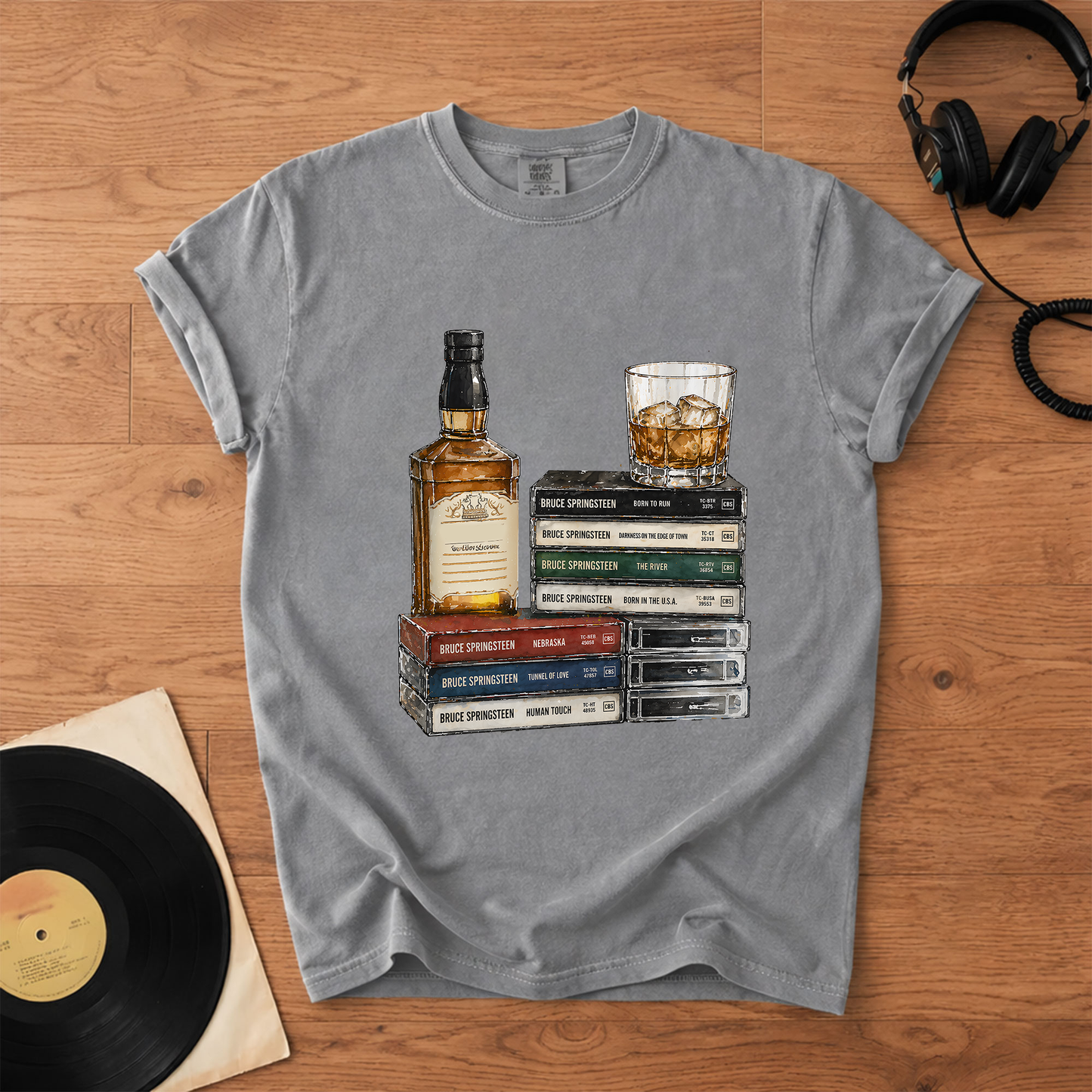 Bruce Springsteen Cassette Album Collection T-Shirt – Retro Rock Music Bruce Springsteen Merch Tee