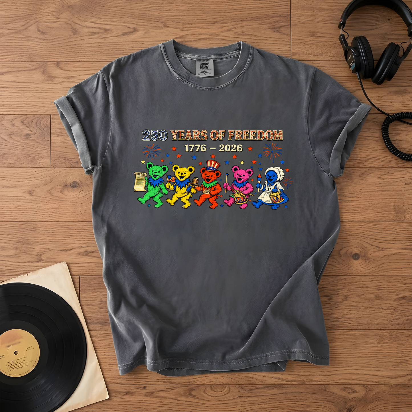 Grateful Dead 250 Years of Freedom Graphic 1776-2026 T-Shirt – Retro Rock Metal Music Fan Merch Tee