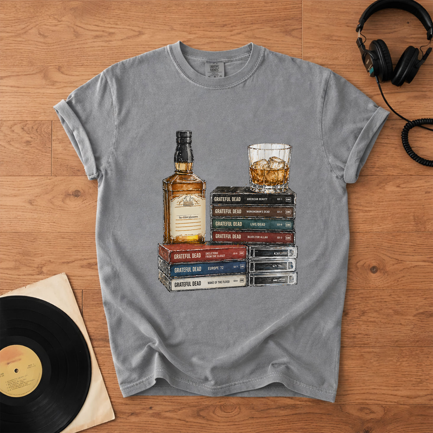 Grateful Dead Cassette Album Collection T-Shirt – Retro Music Grateful Dead Merch Tee