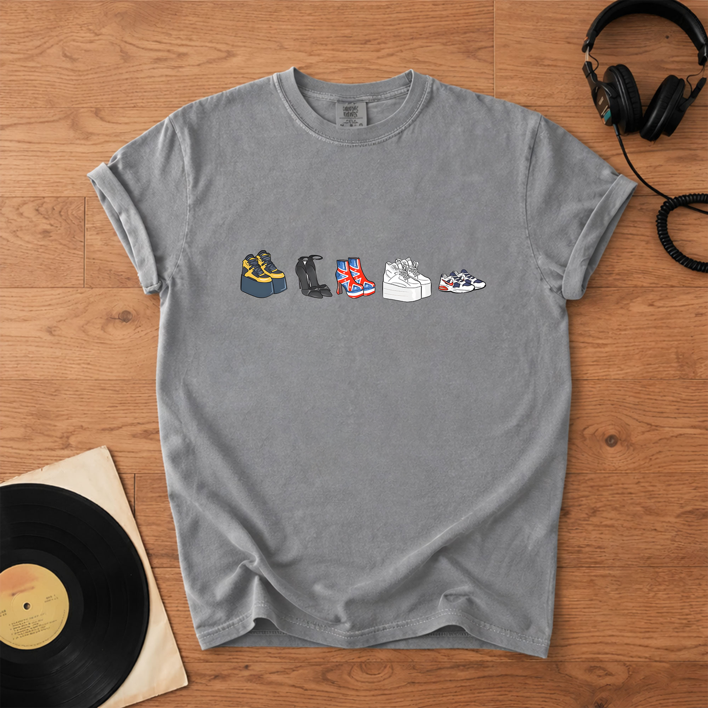 90s Girl Band Shoes Graphic T-Shirt – Retro Music Band Merch Tee