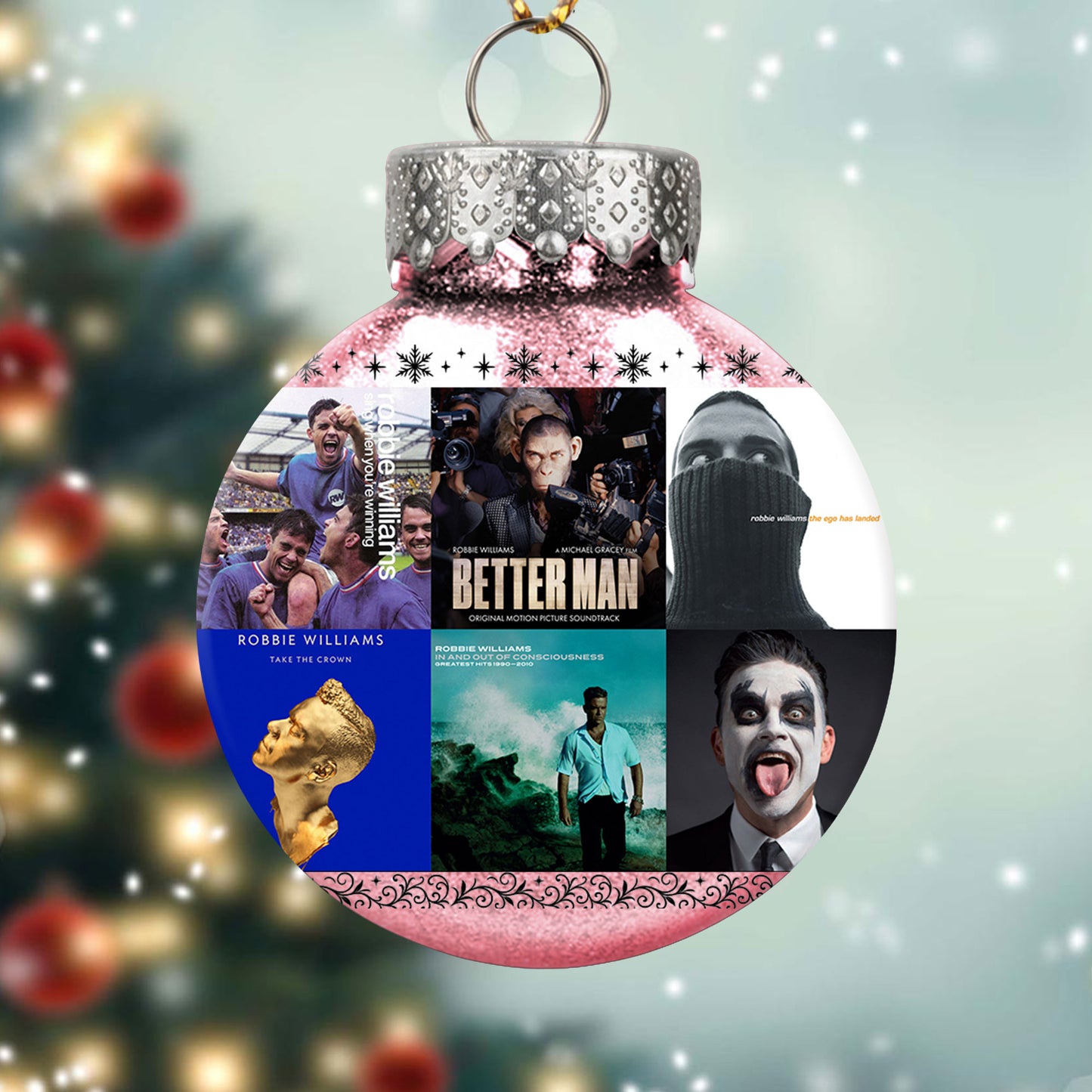 Robbie Williams Ball Ornament – A Festive Gift for Pop Music Fans