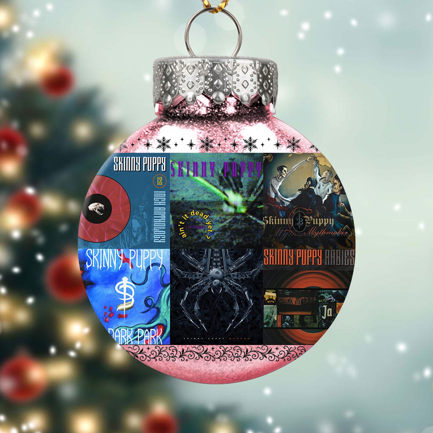 Skinny Puppy Album Collage Ornament – Industrial Rock Christmas Decoration