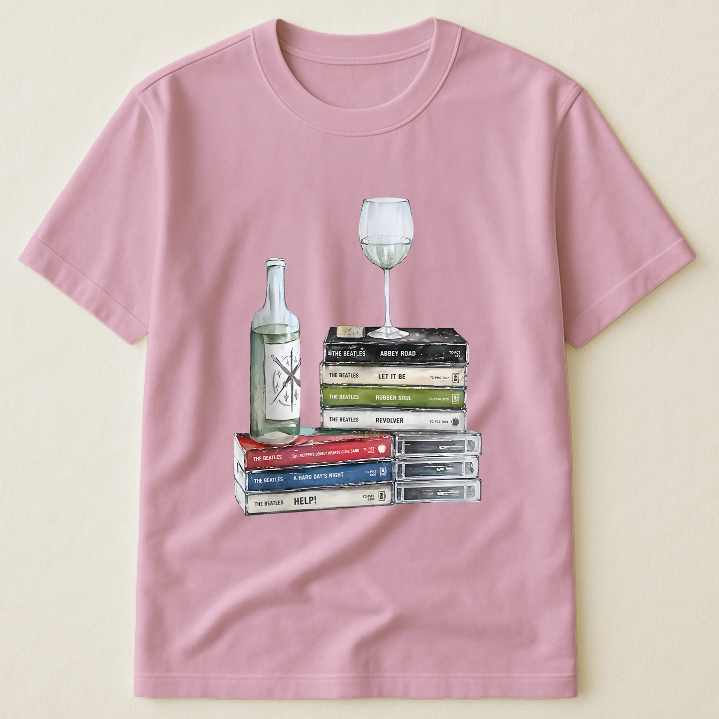 The Beatles Cassette Album Collection T-Shirt – Retro Music The Beatles Merch Tee