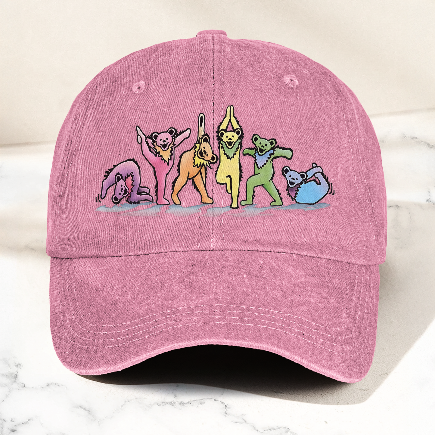 Grateful Dead  Dancing Bears Yoga Tickets Denim Cap – Retro Punk Rock Music Fan Cap Gift For Dad (With Box)