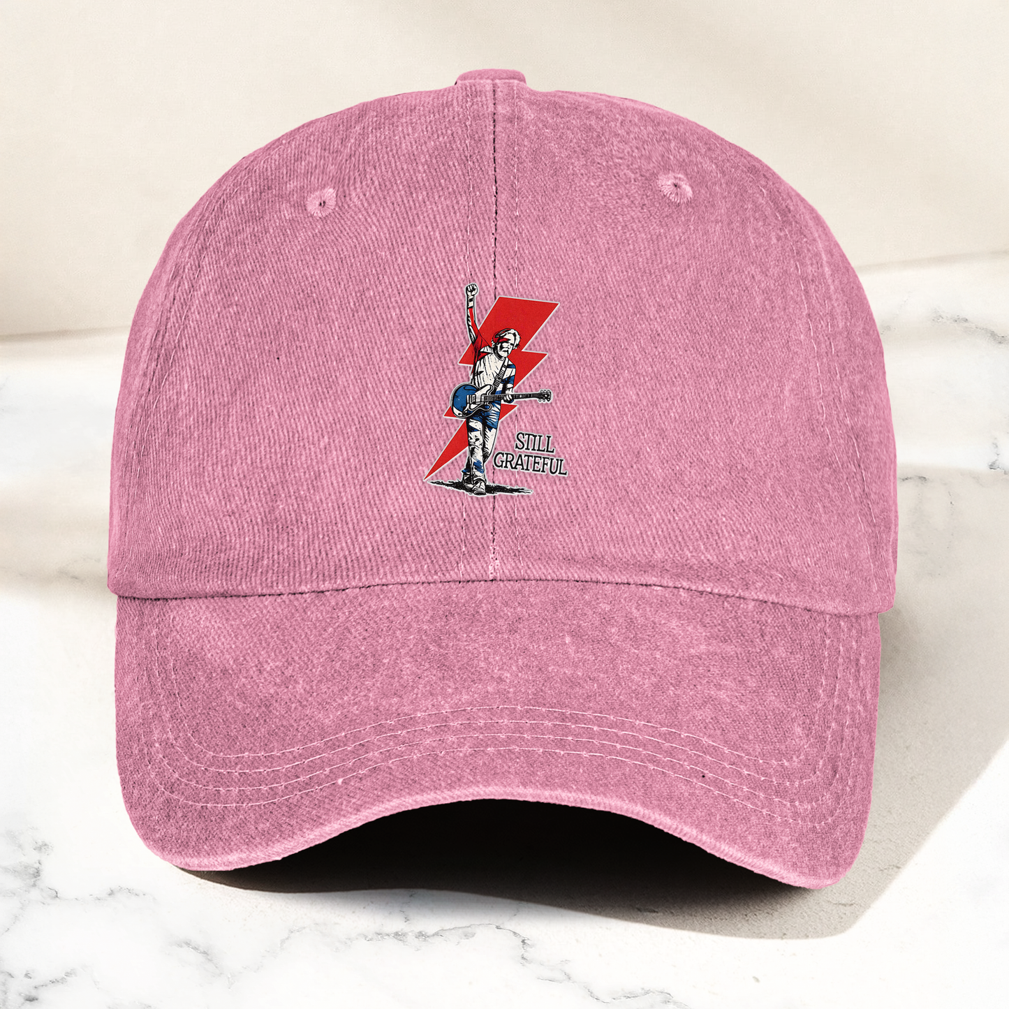 Still Grateful Lightning Guitar Dad Hat – Vintage Rock Spirit Cap
