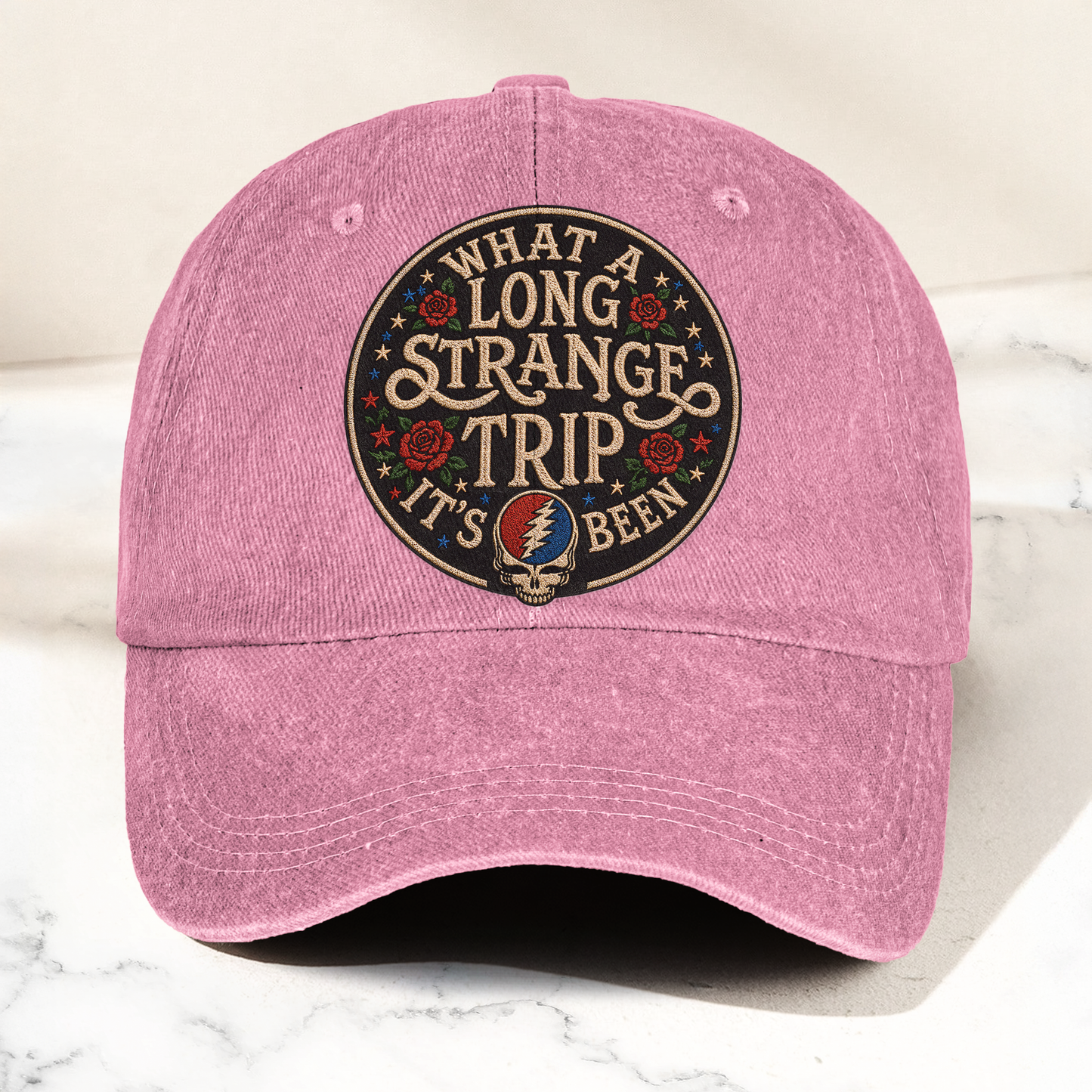 Grateful Dead What A Long Strange Trip It’s Been Vintage Dad Hat – Deadhead Camping Cap Gift