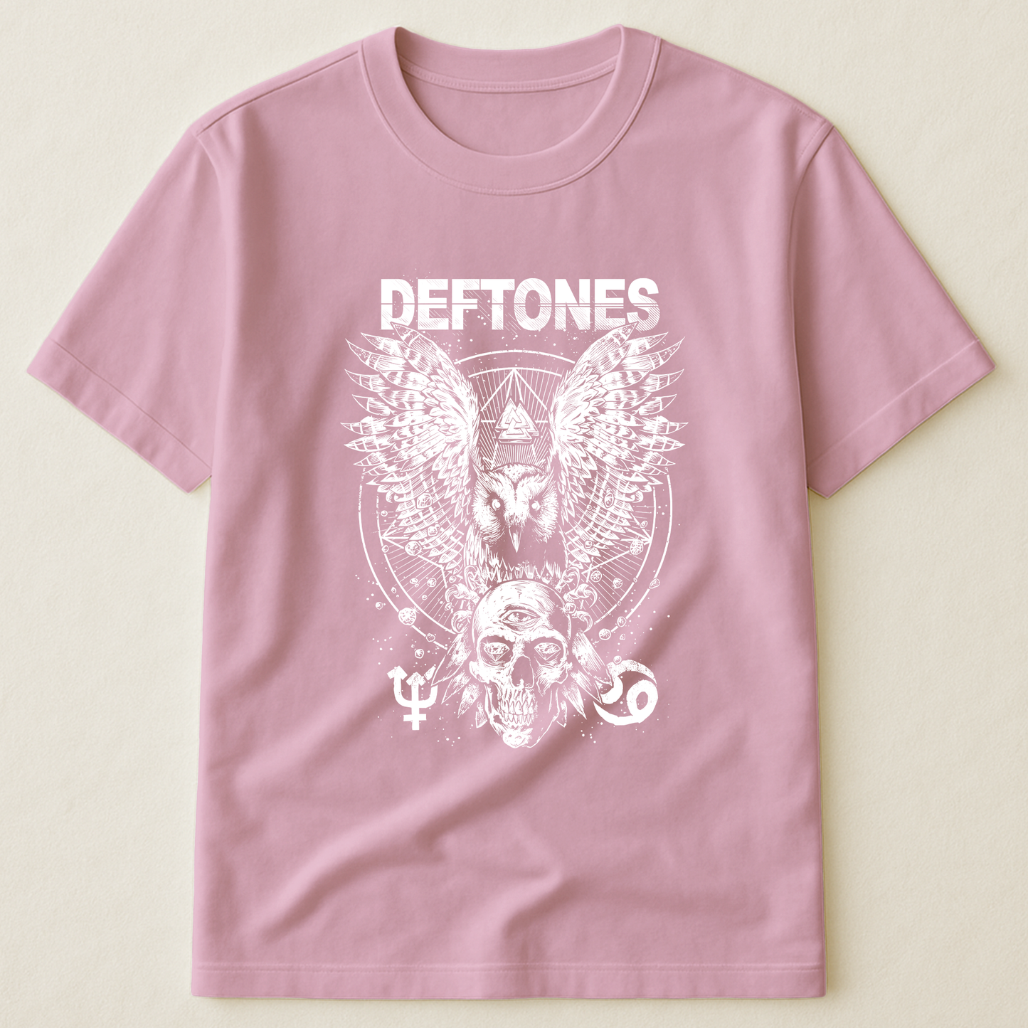 Deftones Owl and Skull T-Shirt – Retro Rock Music Band Deftones Merch Tee