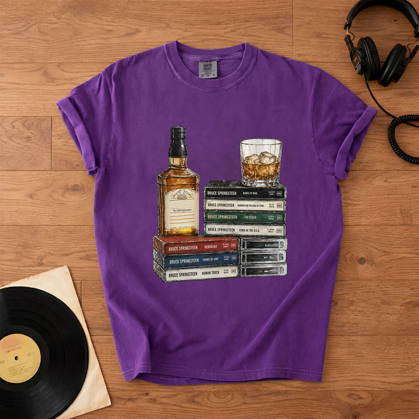 Bruce Springsteen Cassette Album Collection T-Shirt – Retro Rock Music Bruce Springsteen Merch Tee