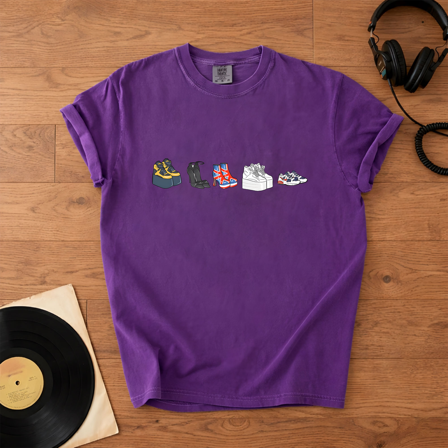 90s Girl Band Shoes Graphic T-Shirt – Retro Music Band Merch Tee