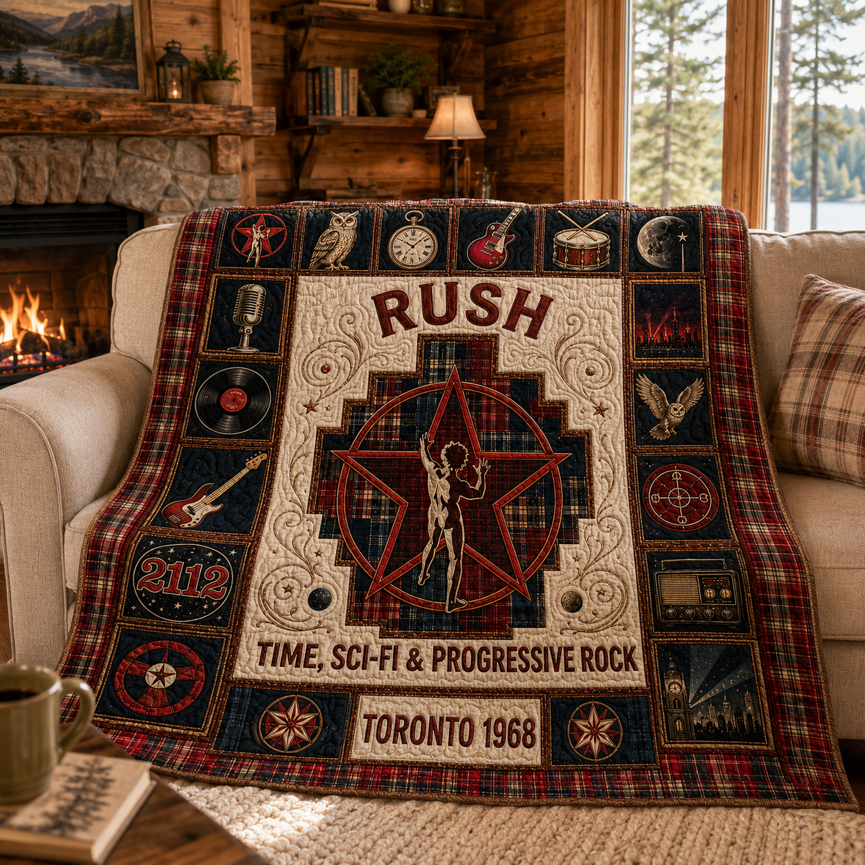 Rush Quilt Blanket – Iconic Symbols Inspired High Quality Quilt Blanket
