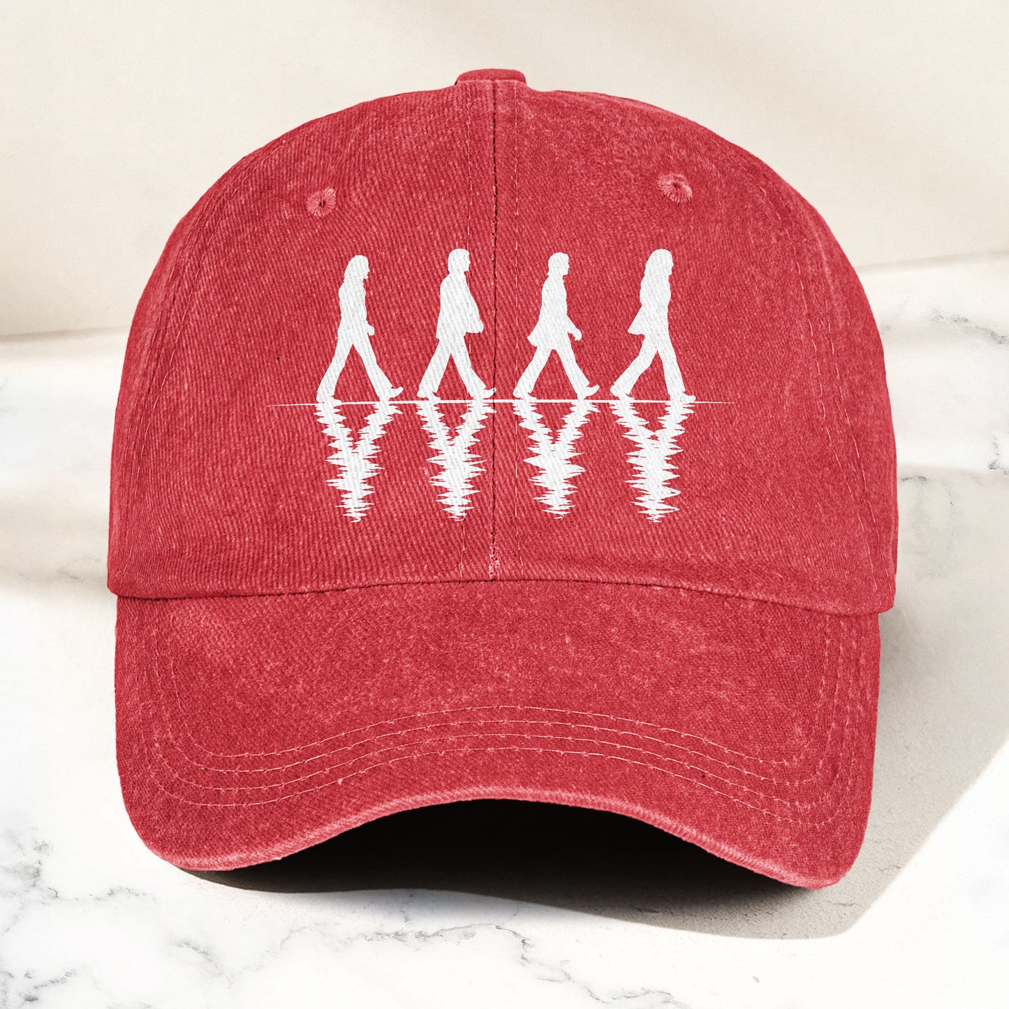 The Beatles Abbey Road Silhouette Graphic Music Merch Denim Cap – Retro Vintage Dad Cap Gift For Dad (With Box)