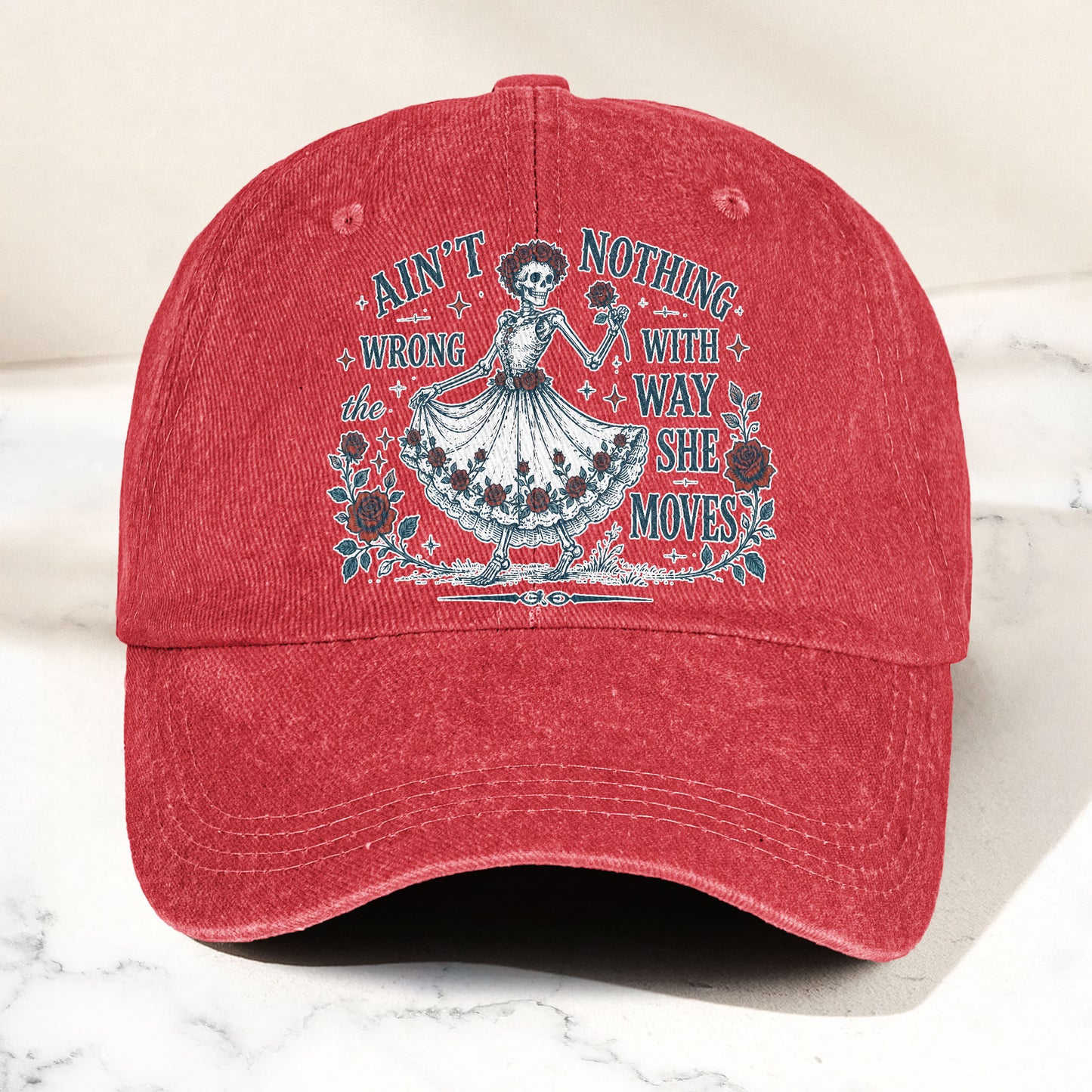 Grateful Dead Sugar Magnolia Way She Moves Vintage Denim Cap – Retro Vintage Dad Cap Gift For Dad (With Box)