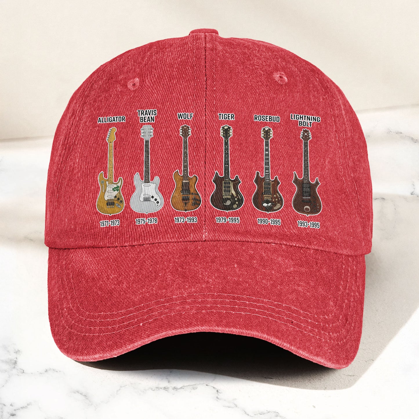 Grateful Dead Jerry Garcia Guitars History Music Merch Denim Cap – Retro Vintage Dad Cap Gift For Dad (With Box)