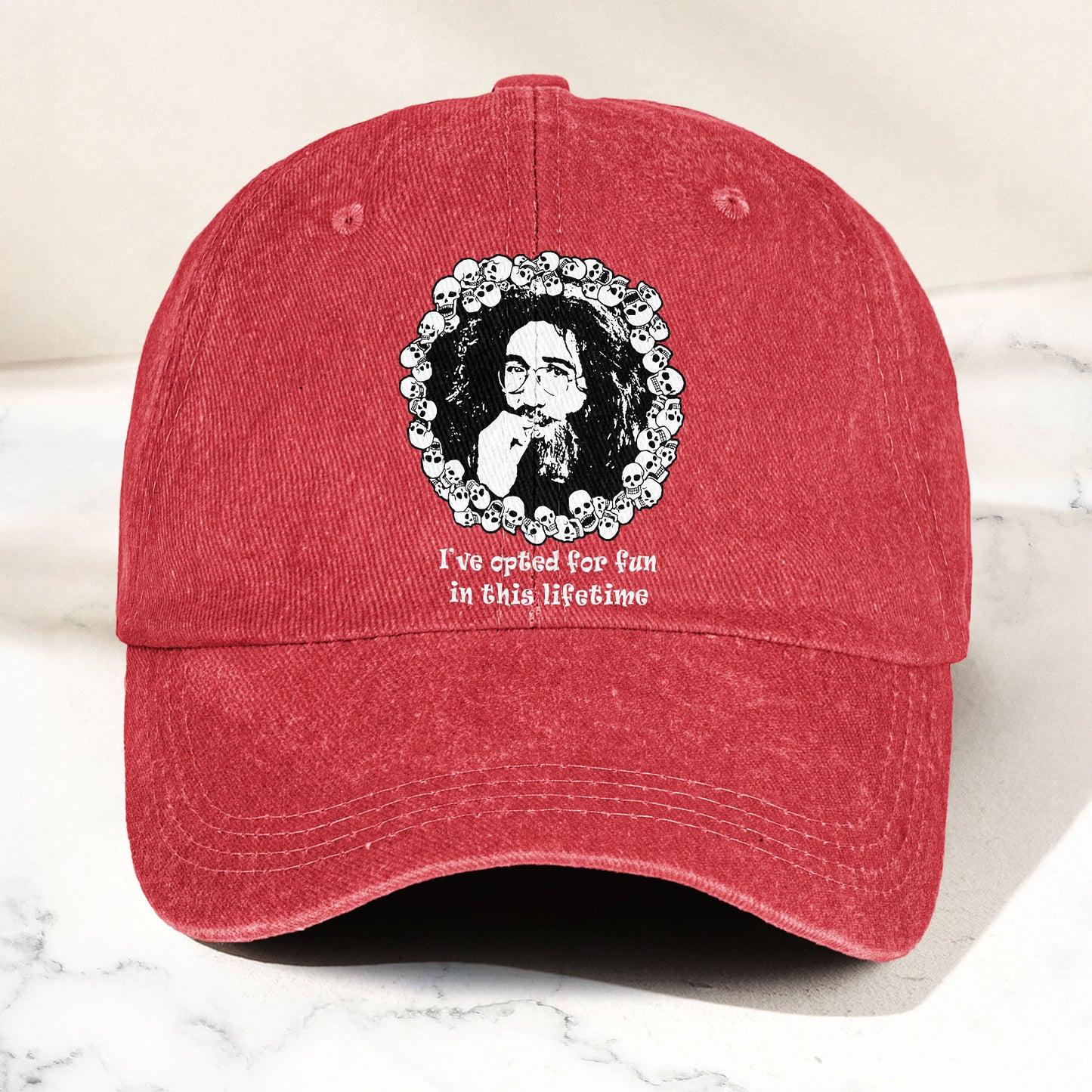 Grateful Dead Jerry Garcia Opted For Fun Quote Music Merch Denim Cap – Retro Vintage Dad Cap Gift For Dad (With Box)