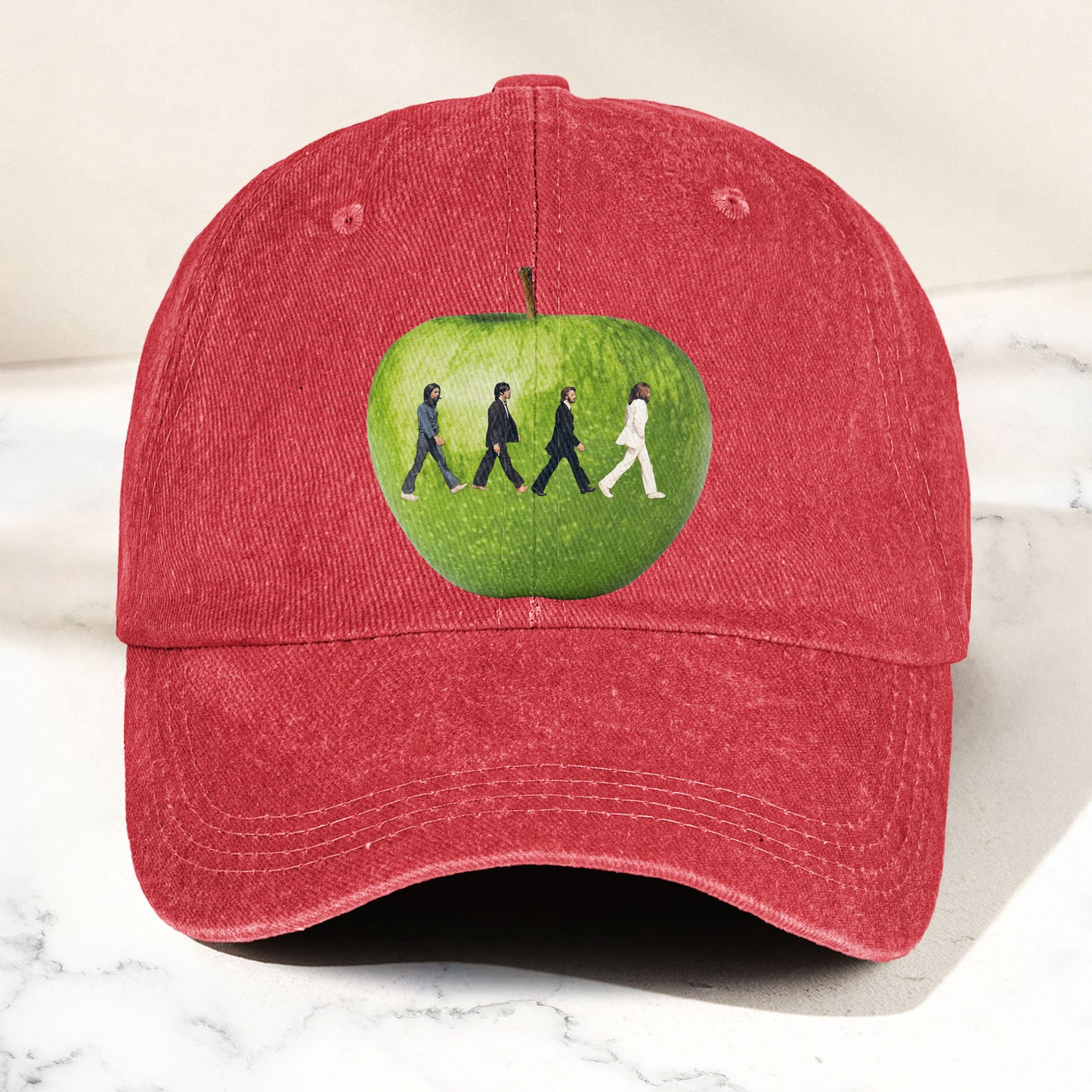 The Beatles Abbey Road Apple Graphic Music Merch Denim Cap – Retro Vintage Dad Cap Gift For Dad (With Box)