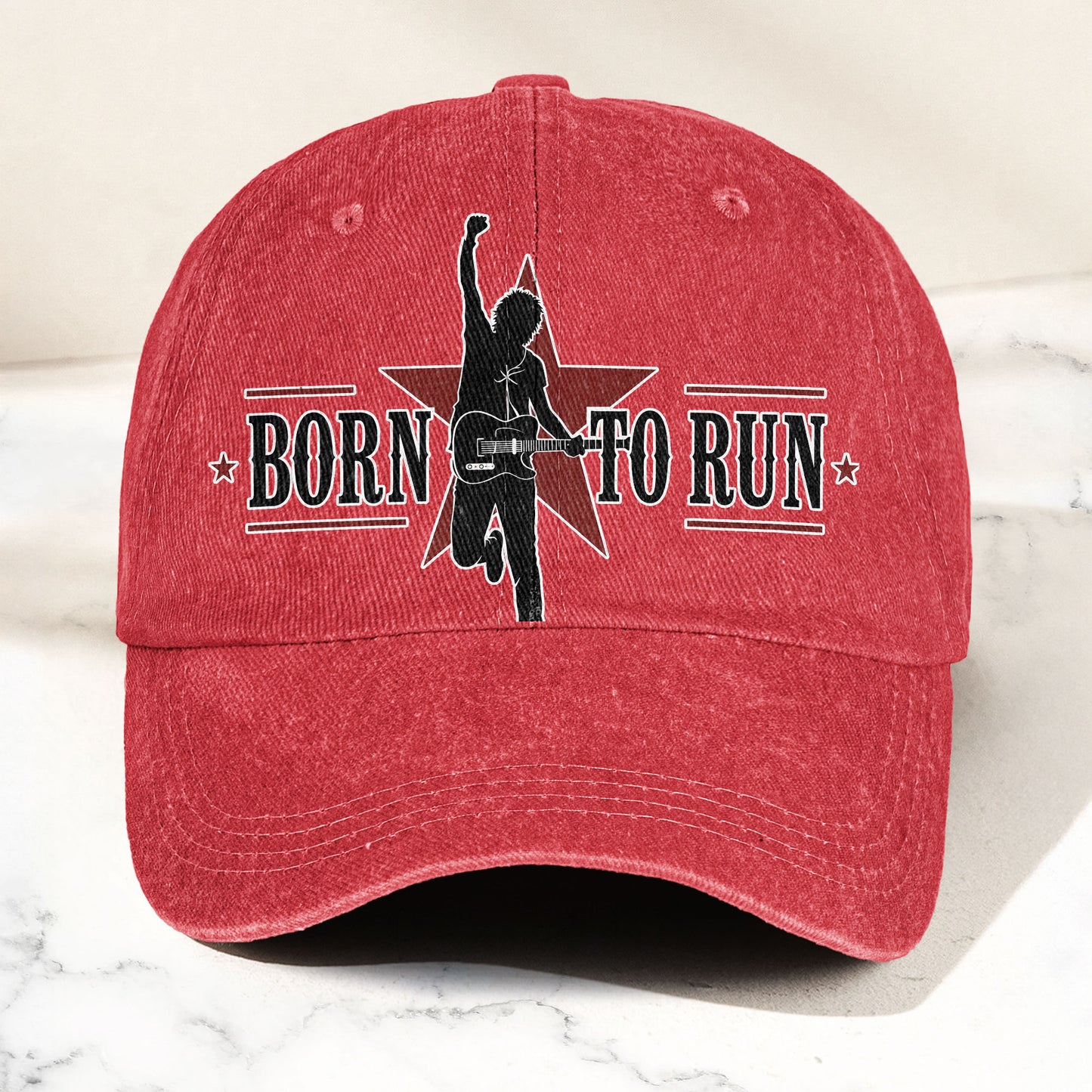 Bruce Springsteen Born To Run Music Merch Denim Cap – Retro Vintage Dad Cap Gift For Dad (With Box)