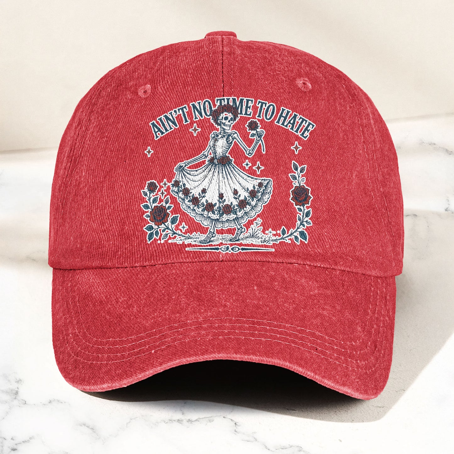 Grateful Dead Aint No Time To Hate Uncle Johns Band Lyrics Denim Cap – Retro Vintage Dad Cap Gift For Dad (With Box)