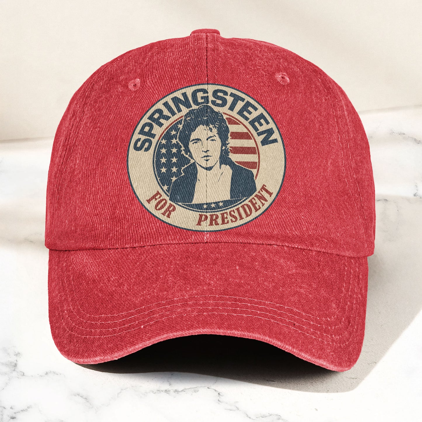 Bruce Springsteen For President Music Merch Denim Cap – Retro Vintage Dad Cap Gift For Dad (With Box)