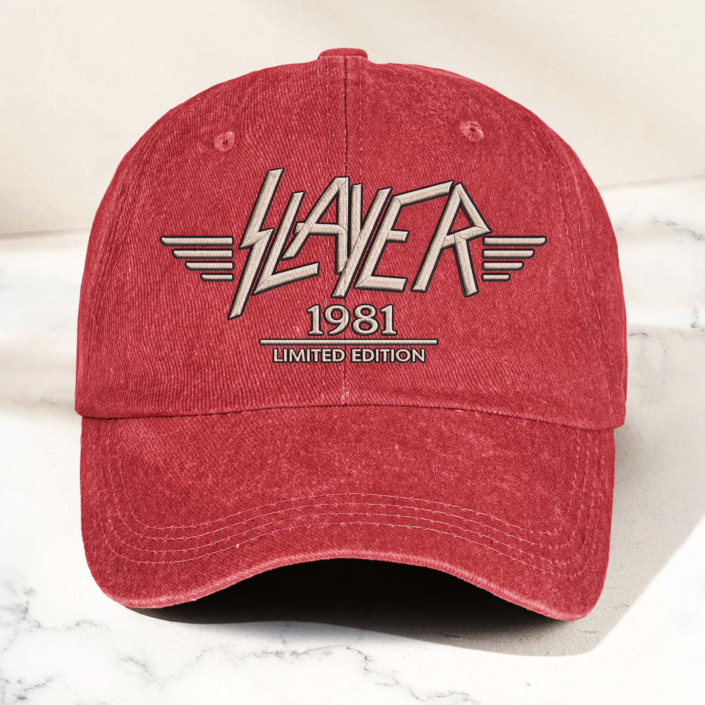 Slayer Band Logo Est 1981 Denim Cap – Retro Vintage Dad Cap Gift For Dad (With Box)