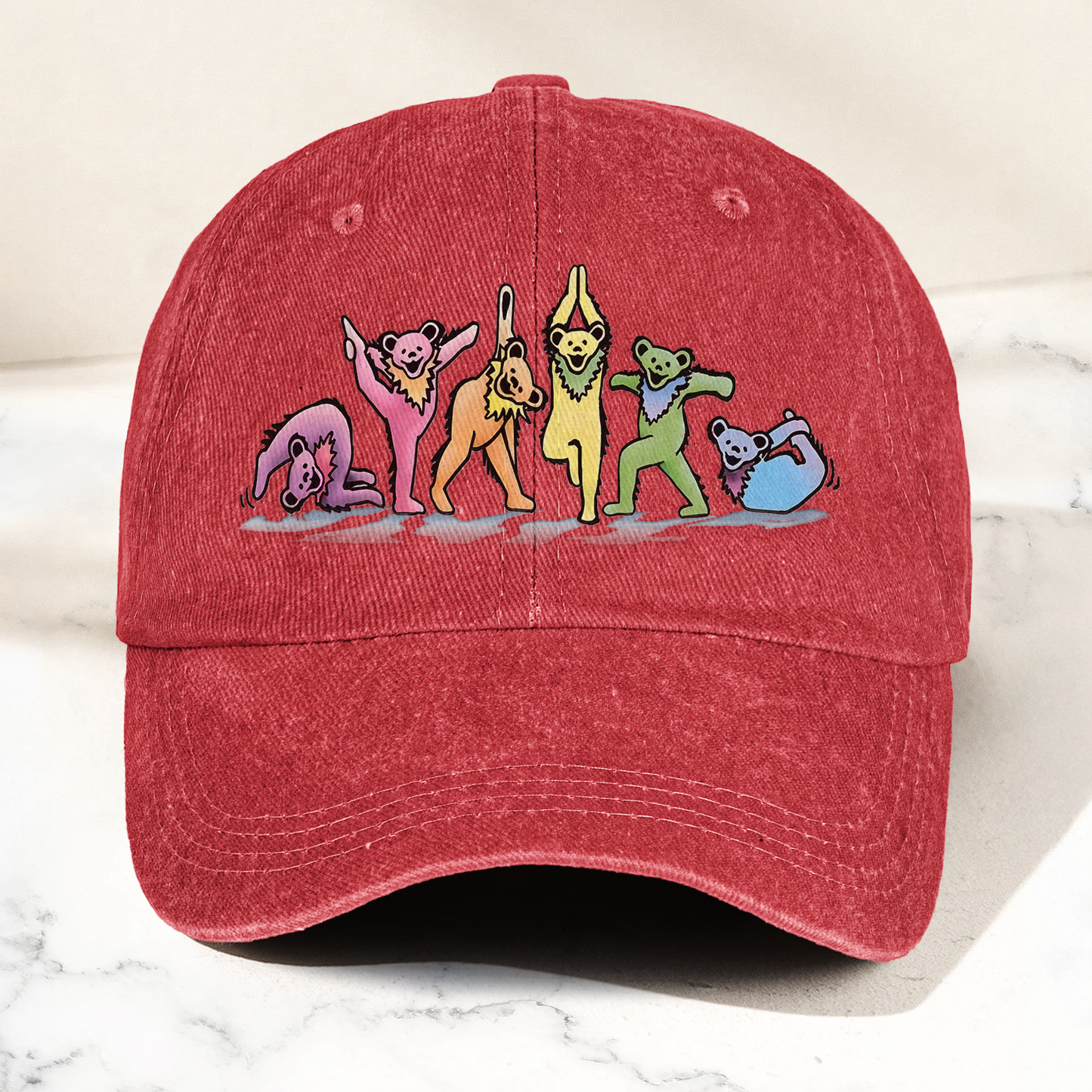 Grateful Dead  Dancing Bears Yoga Tickets Denim Cap – Retro Punk Rock Music Fan Cap Gift For Dad (With Box)