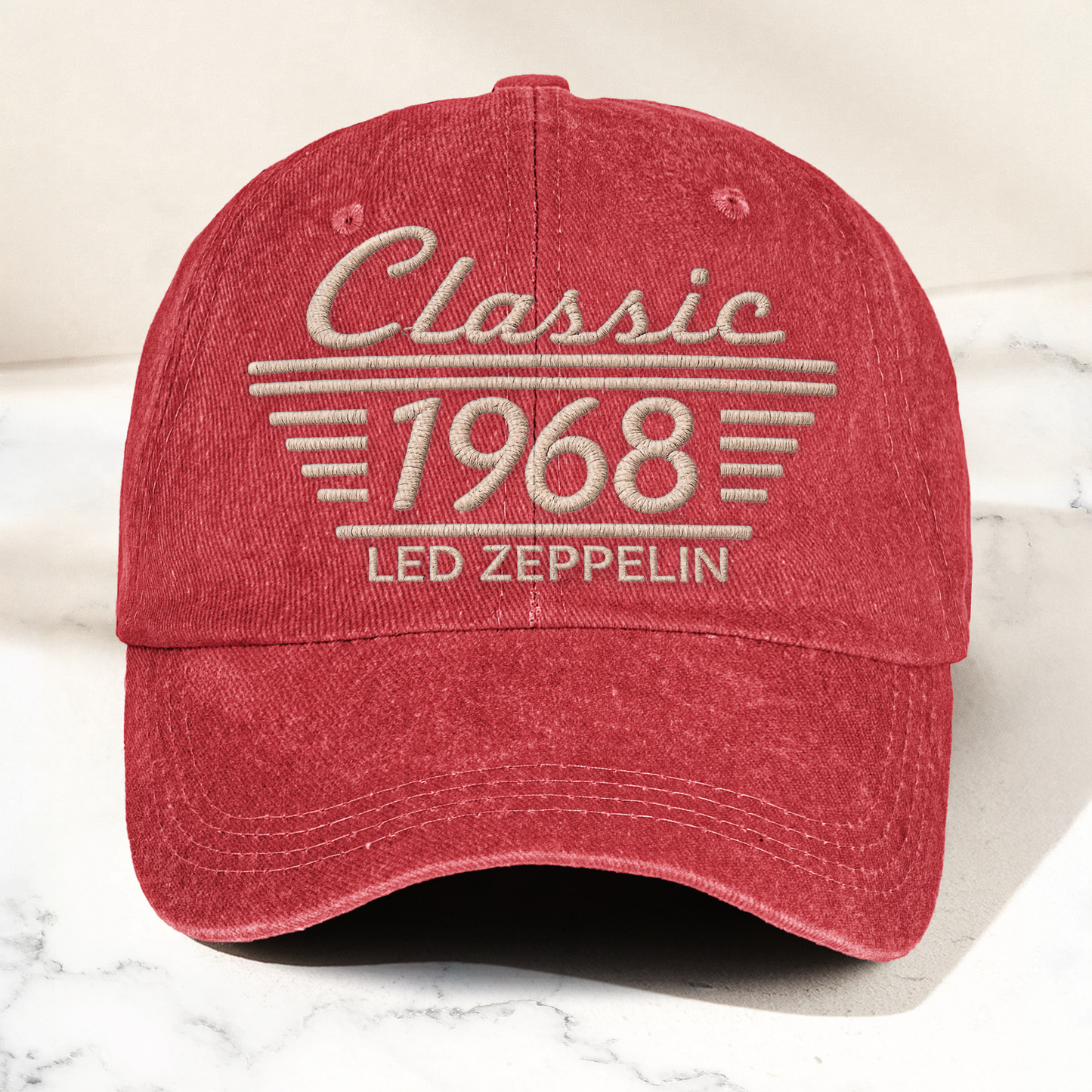 Led Zeppelin Classic 1968 Est Hard Rock Heavy Metal Band Music Merch Denim Cap – Retro Vintage Dad Cap Gift For Dad (With Box)