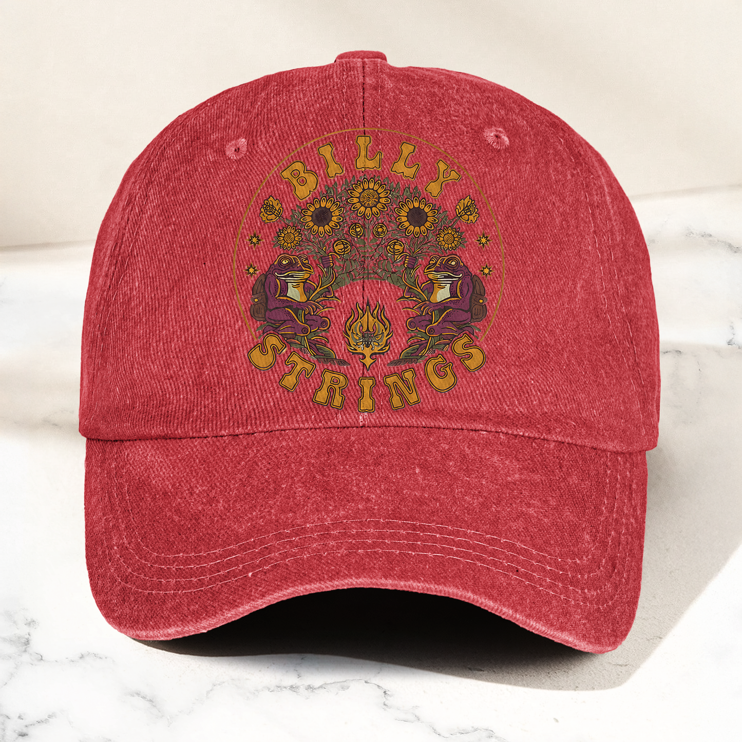 Billy Strings Sunflowers Frog Graphic Cosmic Bluegrass Retro Denim Cap – Retro Vintage Dad Cap Gift For Dad (With Box)