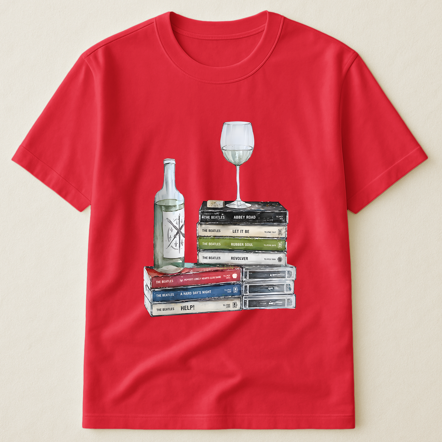The Beatles Cassette Album Collection T-Shirt – Retro Music The Beatles Merch Tee