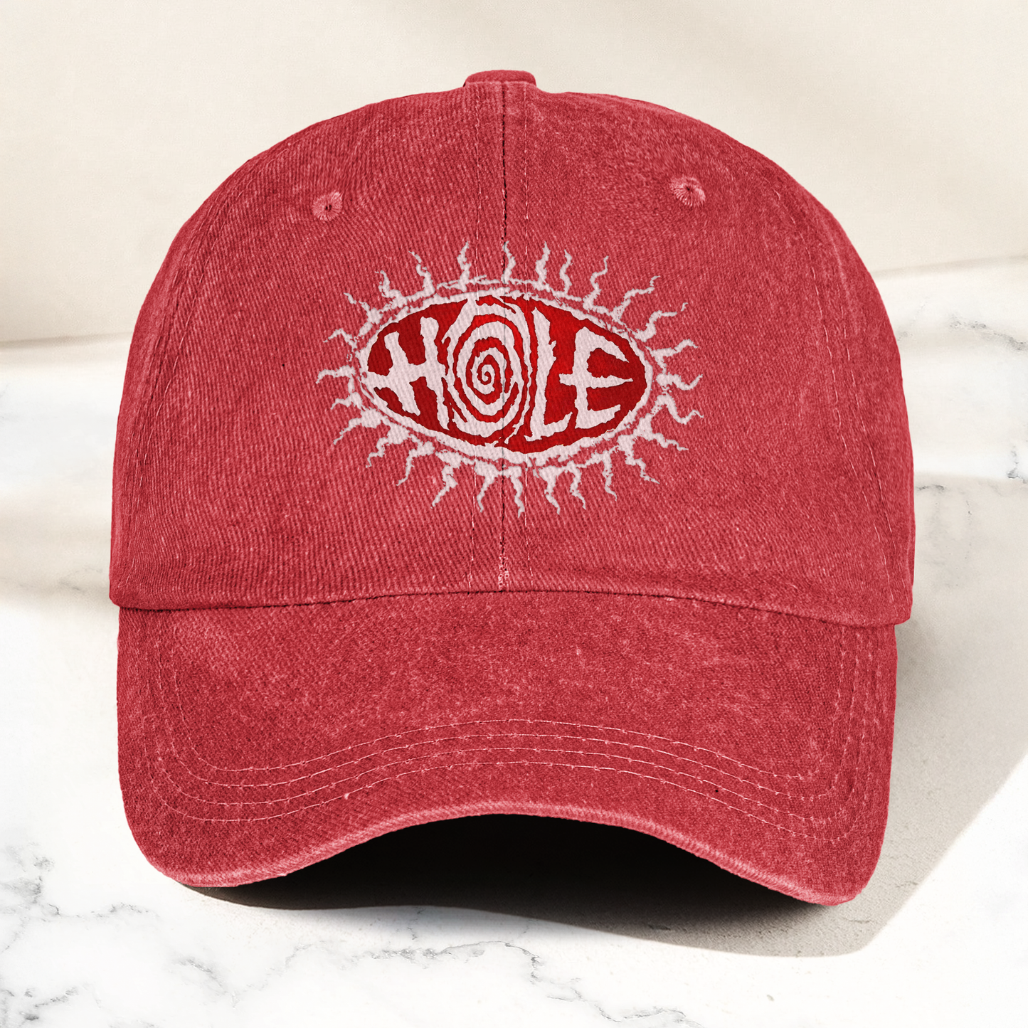 Hole Band Eyeball Denim Cap – Vintage Hole Band Album Merch Gift for Dad (With Box)