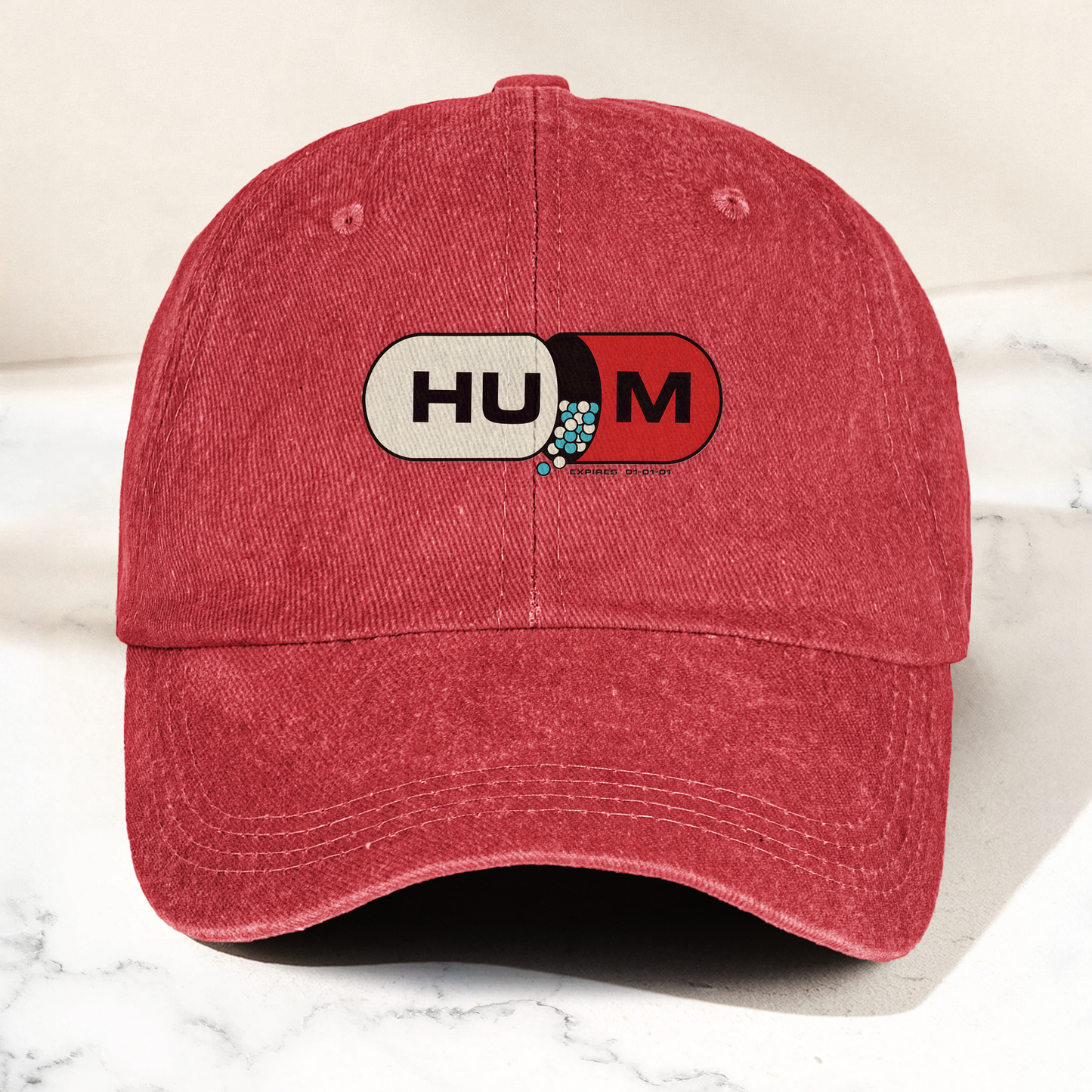 Hum Medication Parody Vintage Dad Hat – Funny Graphic Hum Band Cotton Cap (With Box)