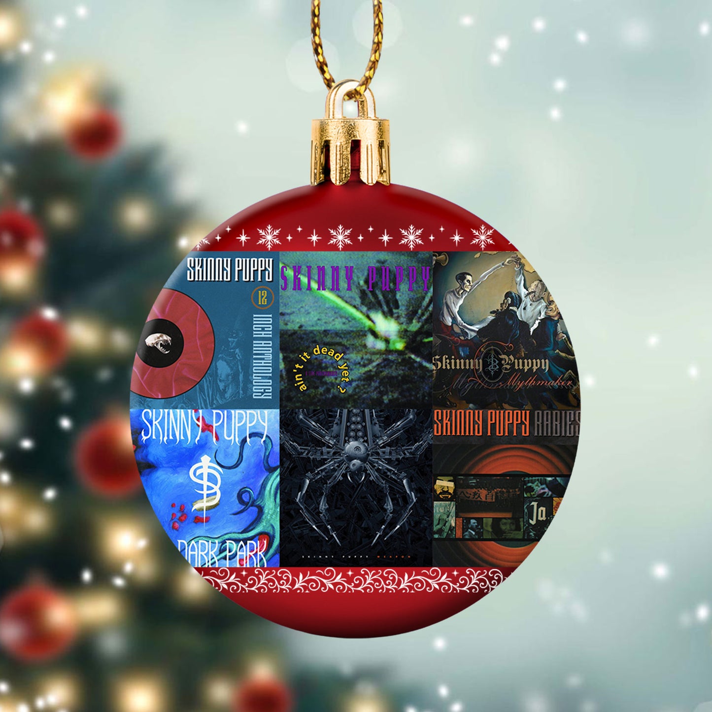 Skinny Puppy Album Collage Ornament – Industrial Rock Christmas Decoration