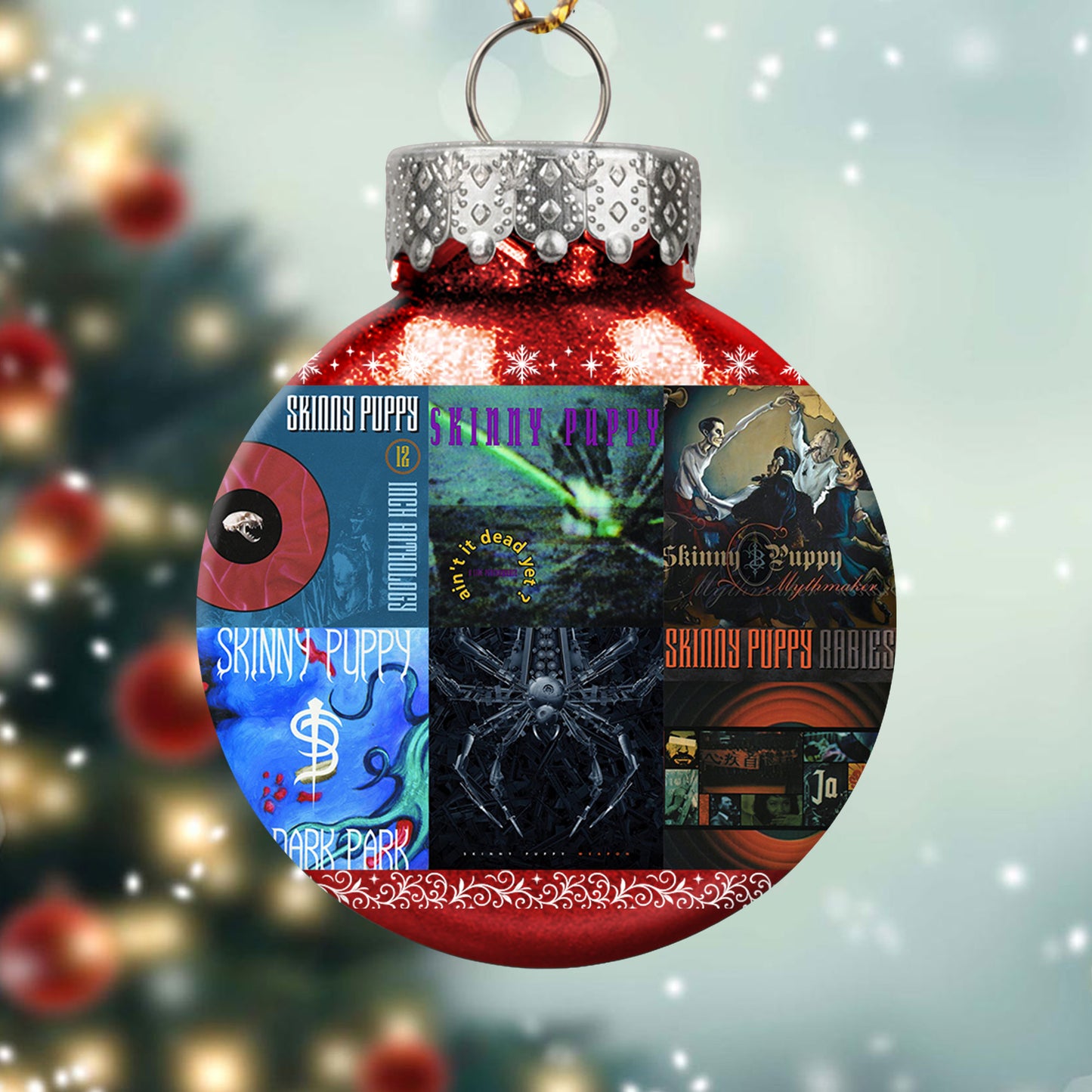 Skinny Puppy Album Collage Ornament – Industrial Rock Christmas Decoration