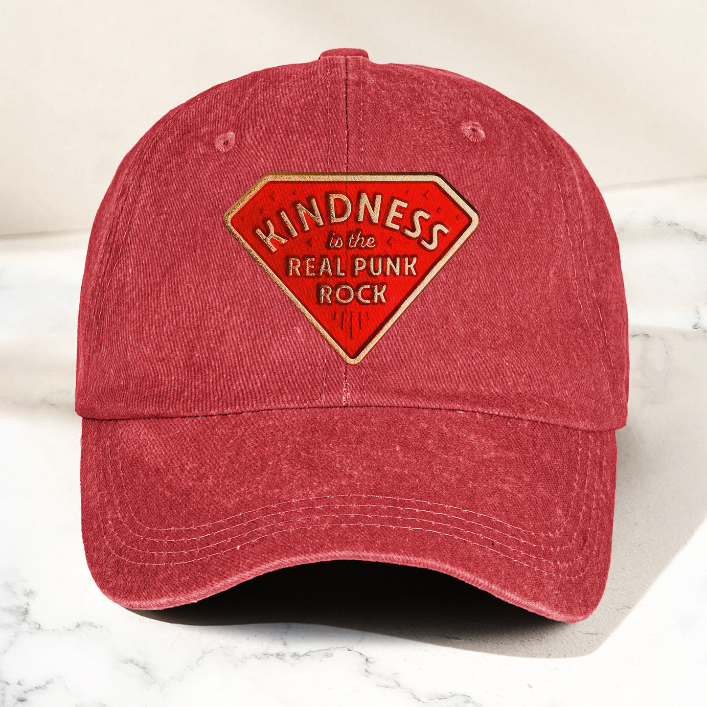 Kindness is the Real Punk Rock Denim Cap – Retro Punk Rock Music Fan Cap Gift For Dad (With Box)