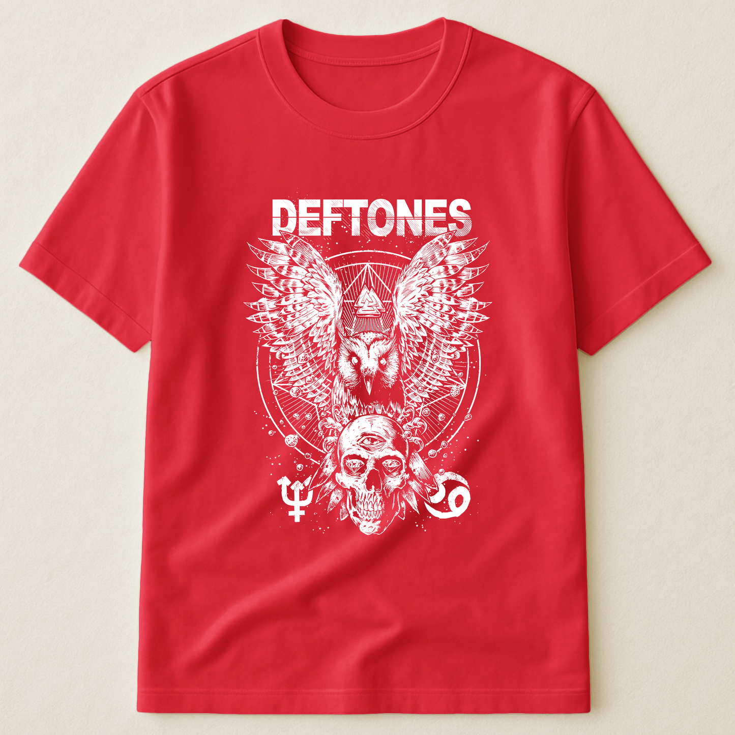 Deftones Owl and Skull T-Shirt – Retro Rock Music Band Deftones Merch Tee