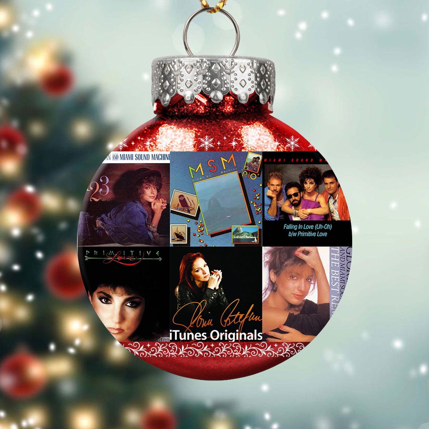Gloria Estefan & Miami Sound Machine Album Collage Ornament – Latin Pop Christmas Decoration