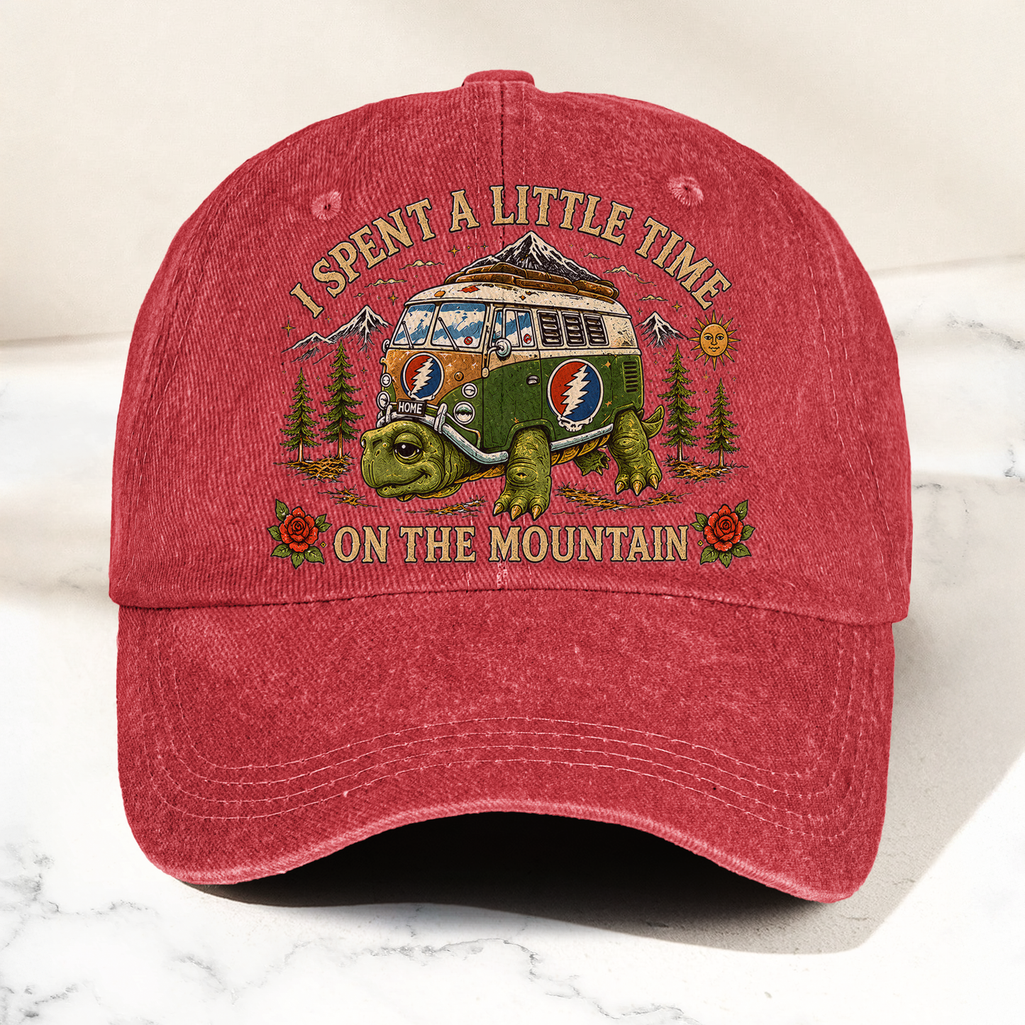 Grateful Dead New Speedway Boogie Toured Bus Terrapin Denim Cap – Retro Vintage Dad Cap Gift For Dad (With Box)