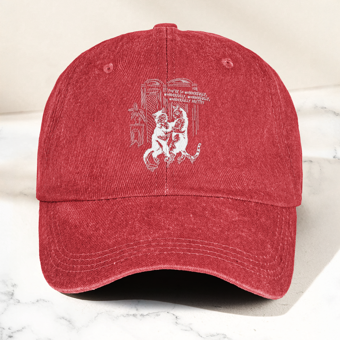The Cure Lovecats Essential Artwork Vintage Denim Cap – Retro The Cure Band Merch Gift for Dad (With Box)