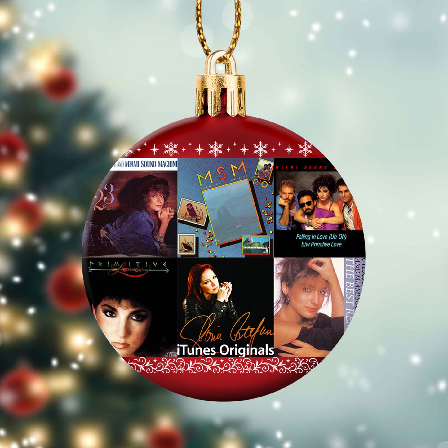 Gloria Estefan & Miami Sound Machine Album Collage Ornament – Latin Pop Christmas Decoration