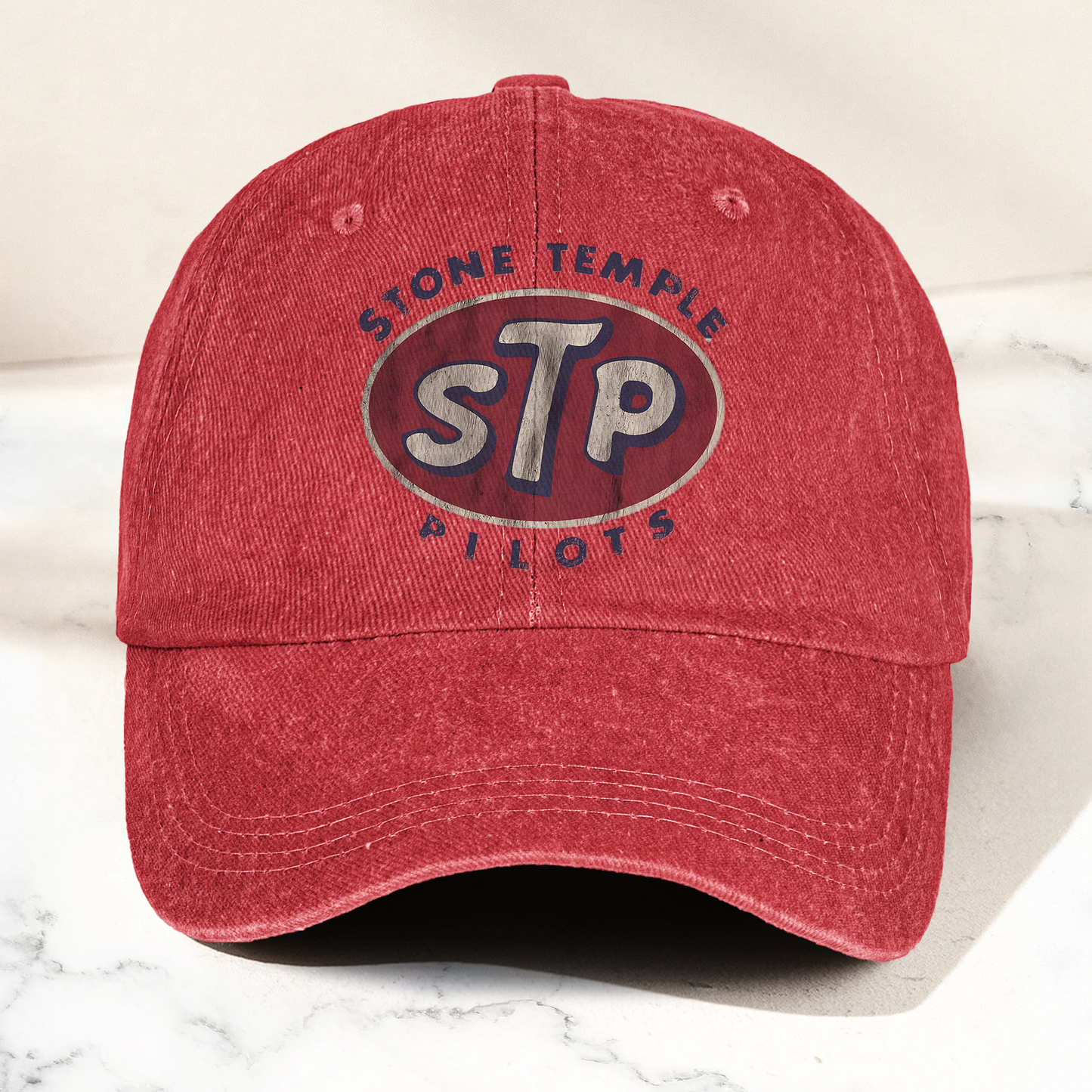 Stone Temple Pilots STP Logo Vintage Denim Cap – Retro Rock Band Cap Gift For Dad (With Box)