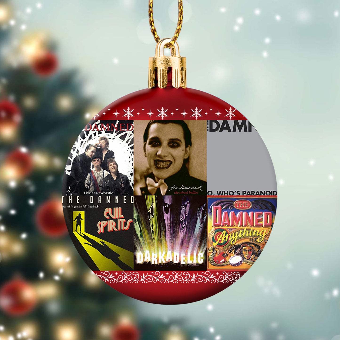 The Damned Album Collage Ornament – Punk Rock Christmas Decoration