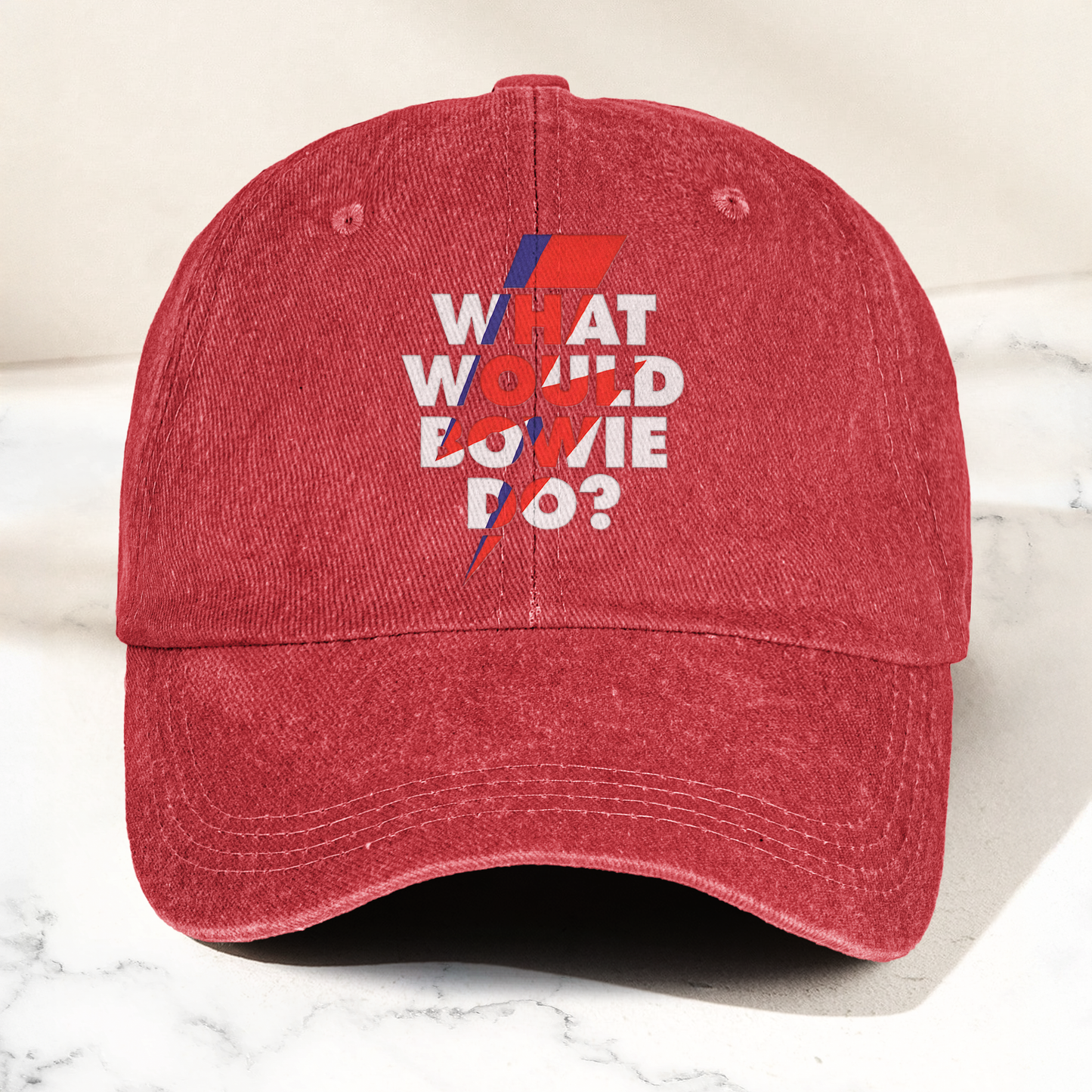 What Would Bowie Do Vintage Denim Cap – Retro Music David Bowie Cap Gift For Dad (With Box)