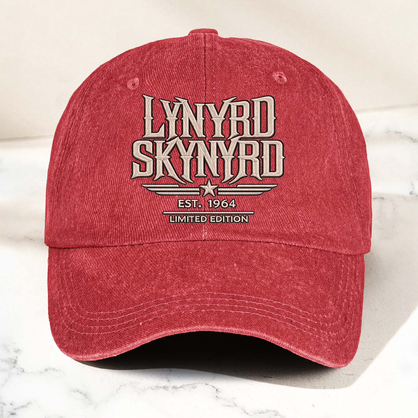 Lynyrd Skynyrd Band Logo Est 1964 Denim Cap – Retro Vintage Dad Cap Gift For Dad (With Box)