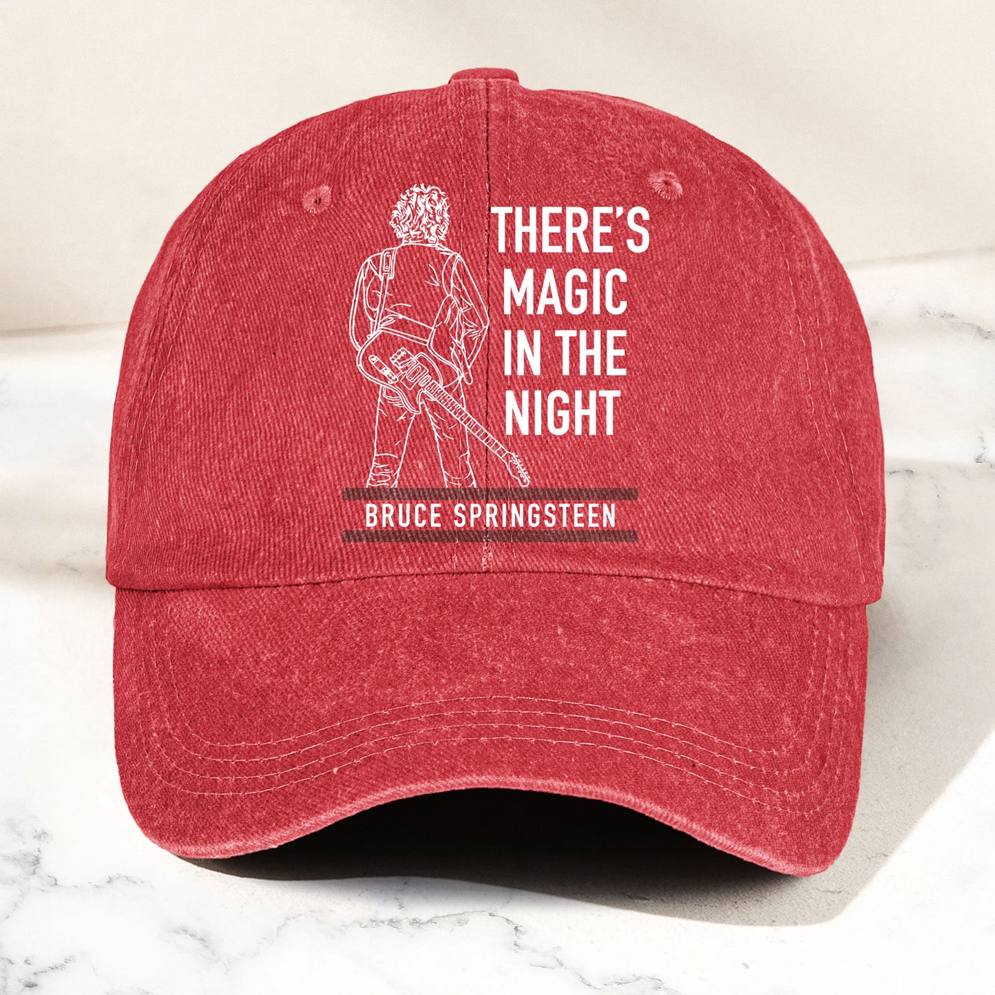 Bruce Springsteen Magic In The Night Denim Cap - Retro Vintage Dad Cap Gift For Dad (With Box)